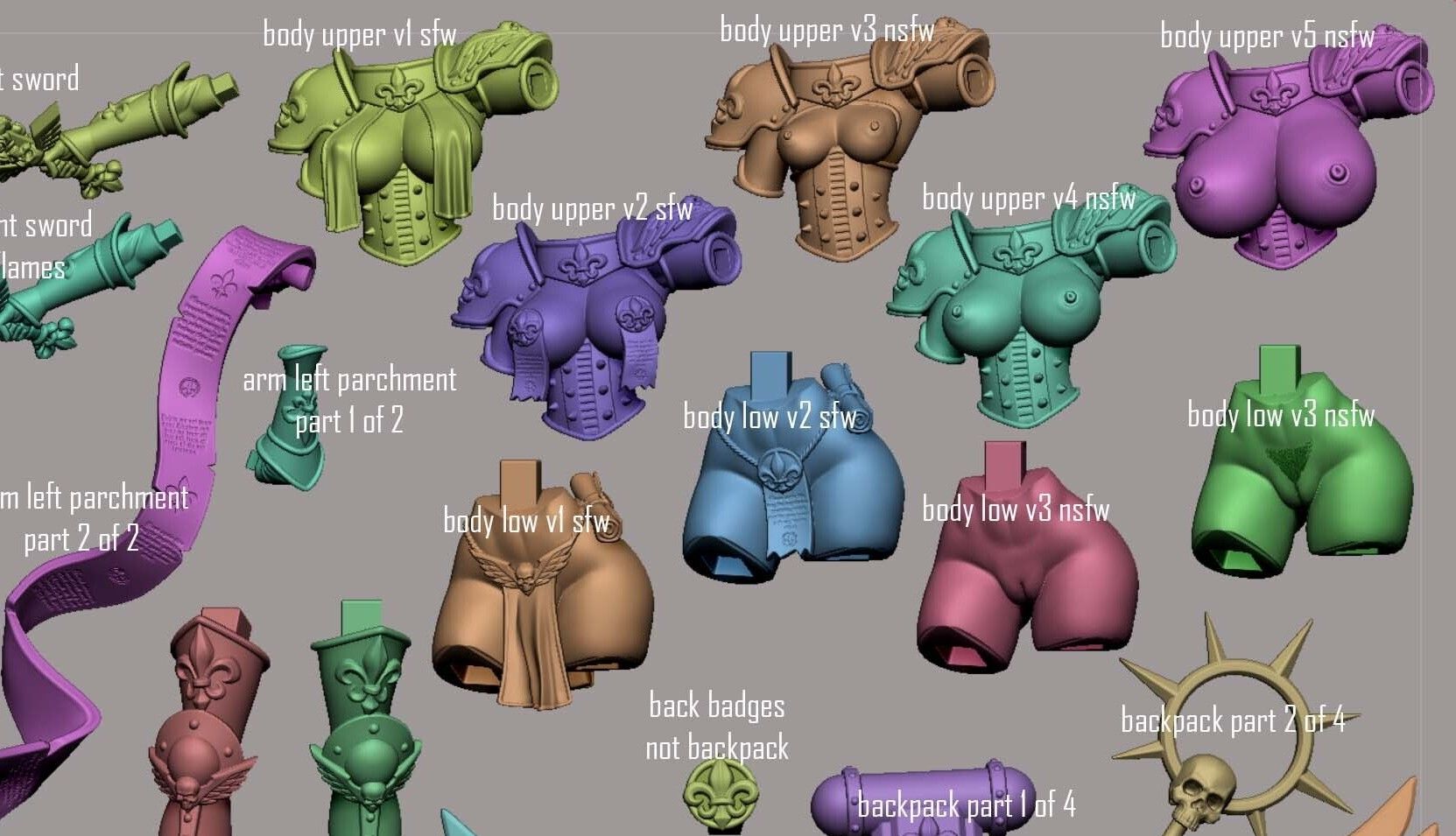 Battle Thicc Saint Celeste Statue | 40k Fan Art by Digital Dark SFW,NSFW,Futa 3d printed statue,3d printed,nsfw statue,futa statue,3d printed figure,Battle Thicc Saint Celeste Statue,warhammer 40k statue 