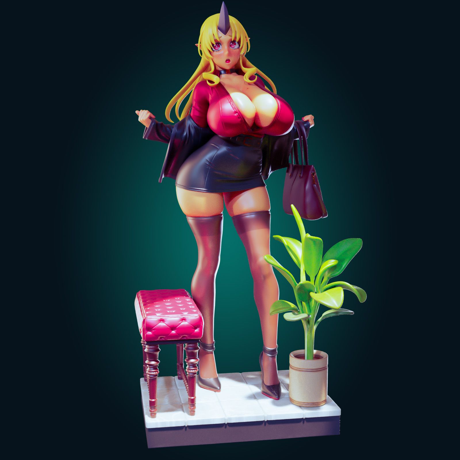 Statua Tionishia Tall Office Lady | Monster Musume Fan art di Officer Rhu SFW,NSFW,Futa 3d printed statue,3d printed,3d printed figure,Monster Musume Statue,Tionishia Statue,nsfw statue,futa statue,futa figurines,futanari figurines,futanari statue,furry statue