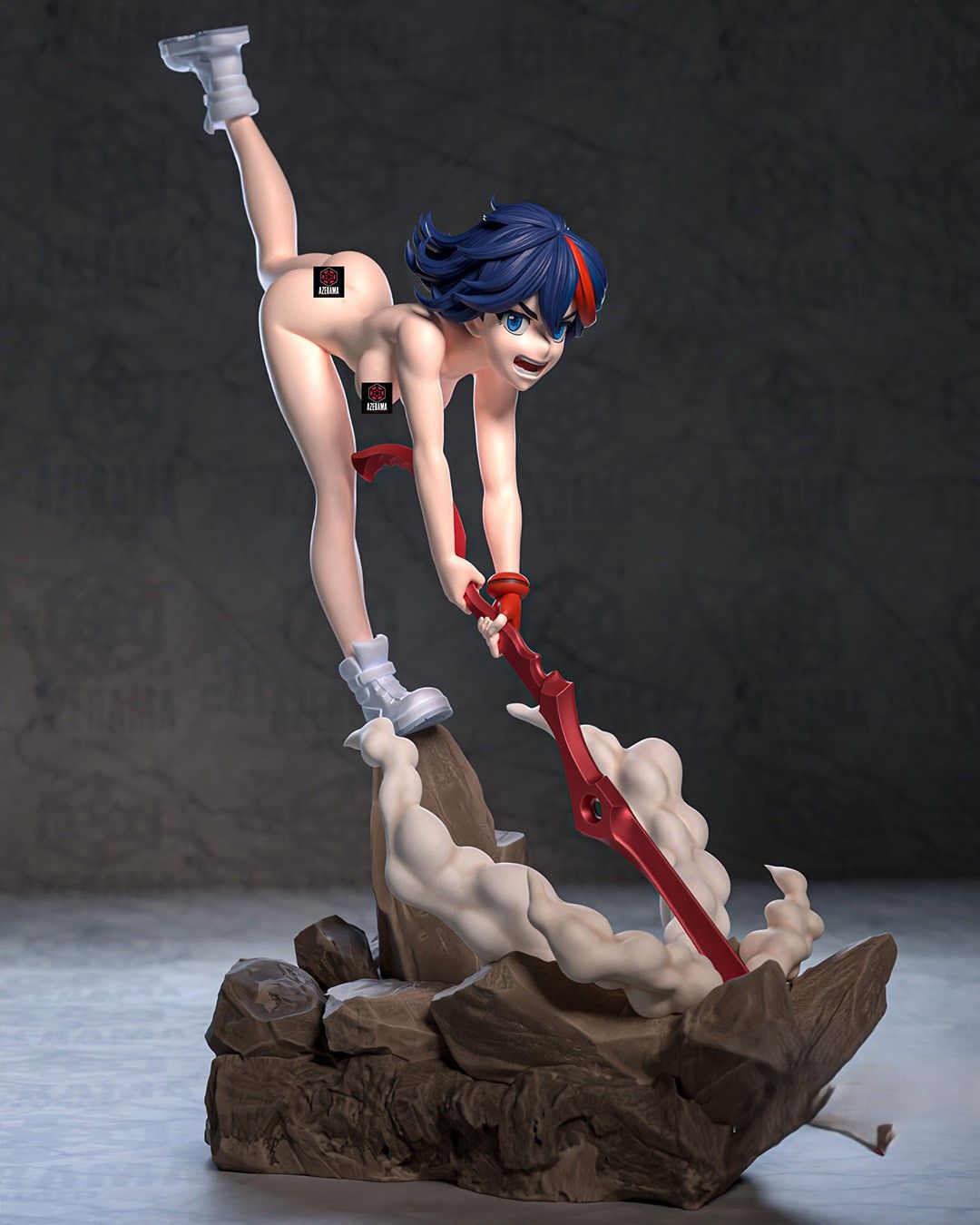 Ryuko Matoi Statue | Kill la Kill Fan Art by Azerama SFW,NSFW 3d printed,3d printed statue,nsfw statue,Ryuko Matoi statue,Kill la Kill statue