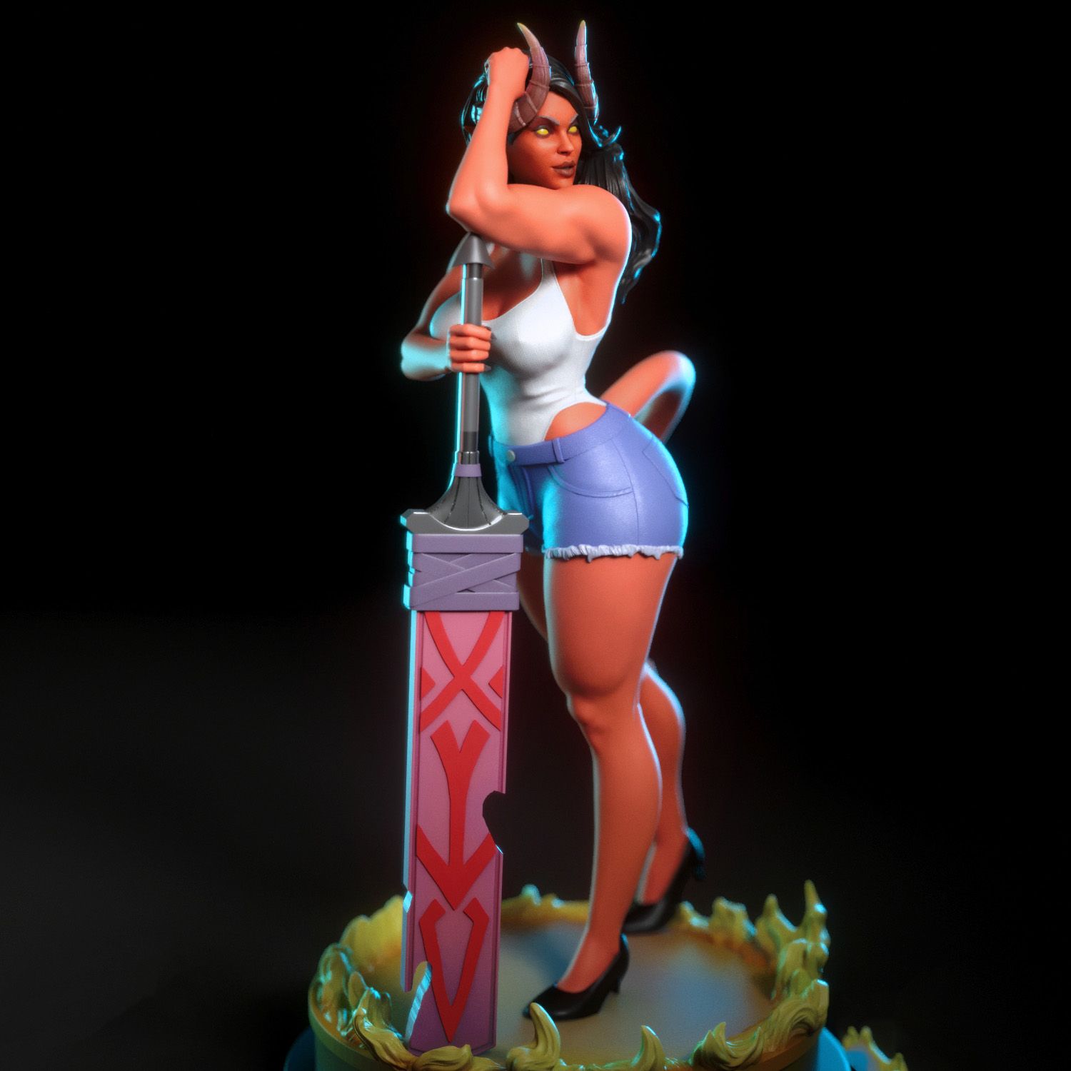 Malevola Statue | Dispatch Fan Art by TorridaMinis SFW,NSFW 3d printed,3d printed statue,nsfw statue,3d printed figure,Malevola Statue,Dispatch Statue