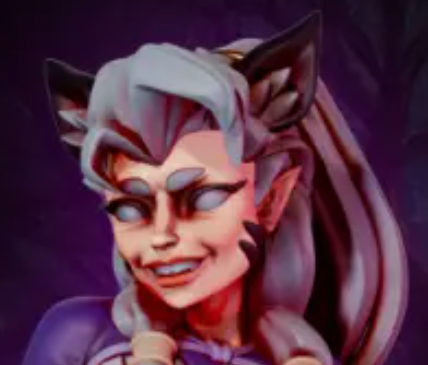 Nisha Tiger Girl Miniature | DnD Fan Art by Gaz Minis SFW,NSFW 3d printed,miniature,dnd miniature,Nisha Tiger Girl,3d printed miniature,nsfw miniature