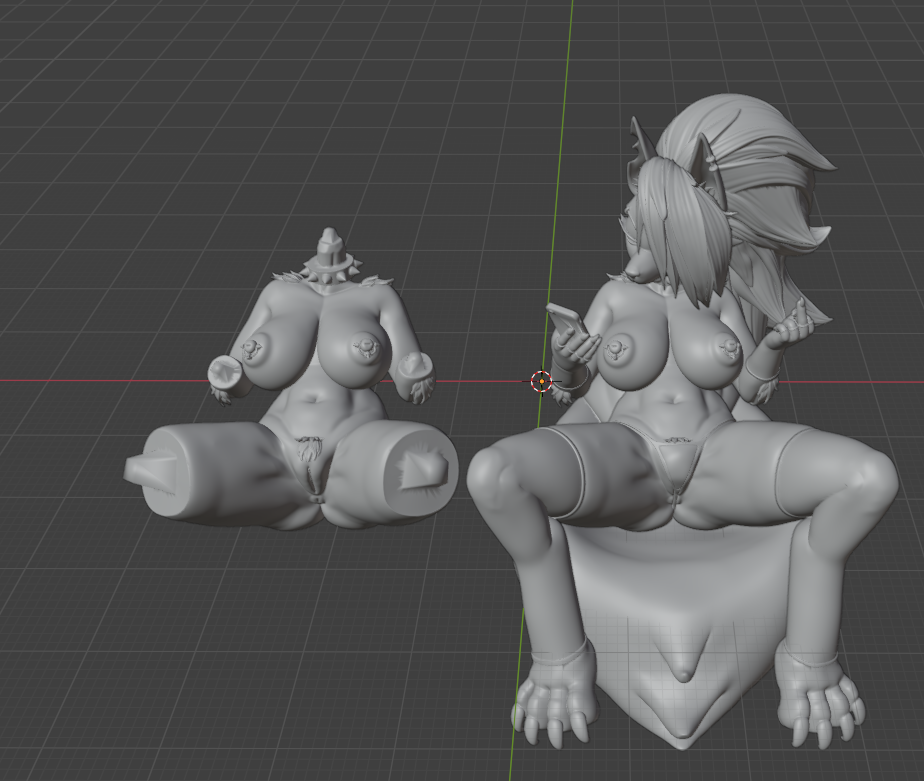 Loona NSFW Statue | Helluva Boss Fan Art by GeneralButa SFW,NSFW 3d printed statue,3d printed,nsfw statue,Loona Statue,3d printed figure,furry statue,Helluva Boss