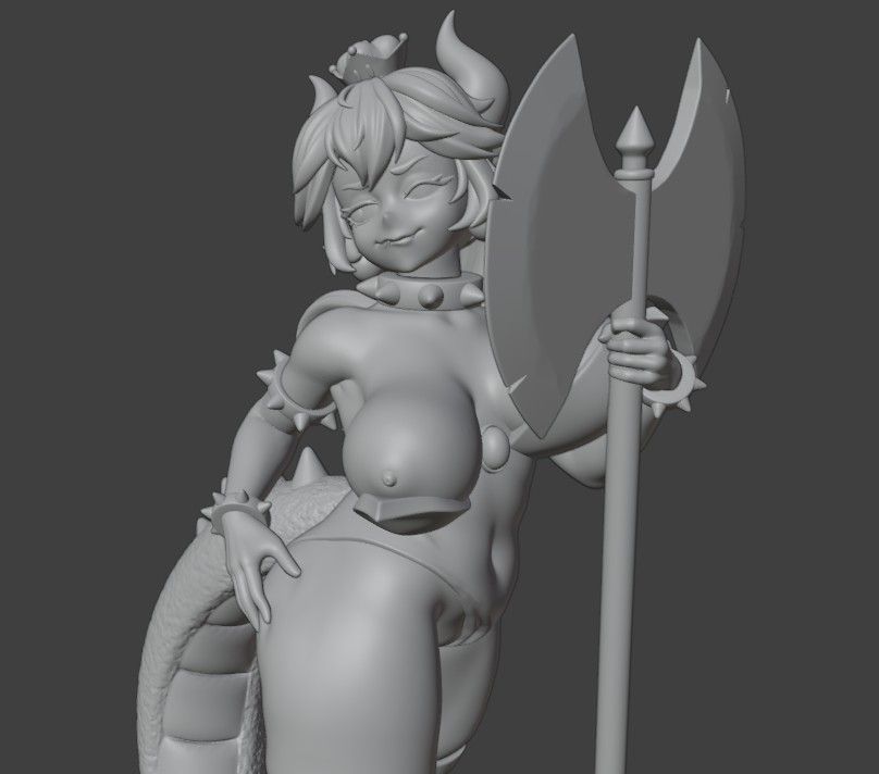 Bowsette Statue | Super Mario Fan Art by Jigglystix SFW,NSFW,Futa 3d printed statue,3d printed,nsfw statue,3d printed figure,futa statue,Bowsette Statue,Super Mario Statue,futa figurines,futanari figurines,futanari statue