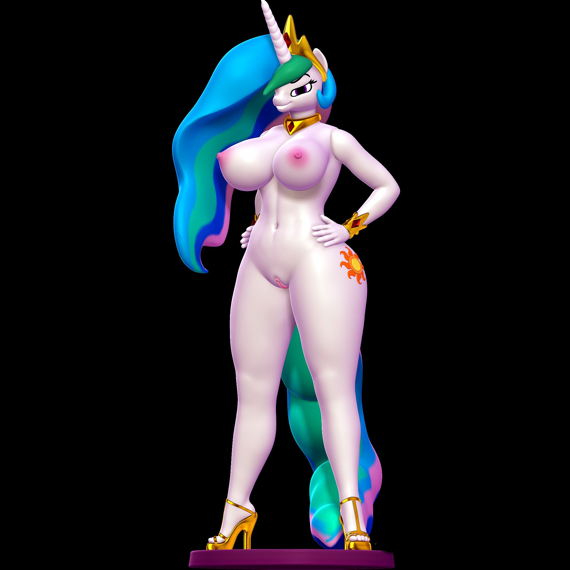 Princess Celestia Statue | My Little Pony Fan Art by Nonotoys SFW,NSFW 3d printed statue,3d printed,3d printed figure,nsfw statue,My Little Pony statue,Princess Celestia statue,furry statue