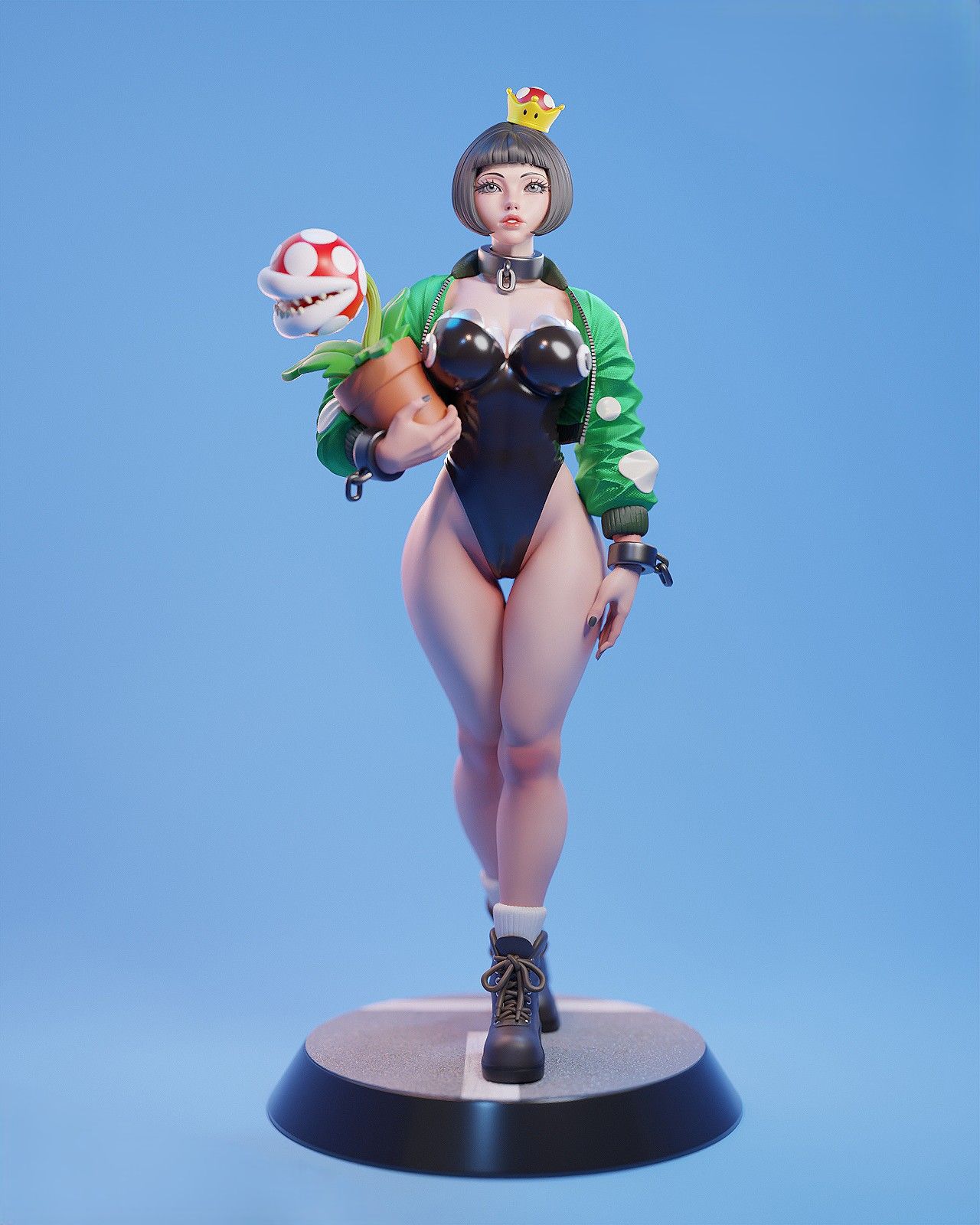 Chompette Statue | Super Mario Fan Art by E.S Monster SFW,NSFW 3d printed statue,3d printed,Chompette statue,nsfw statue,3d printed figure,Super Mario statue