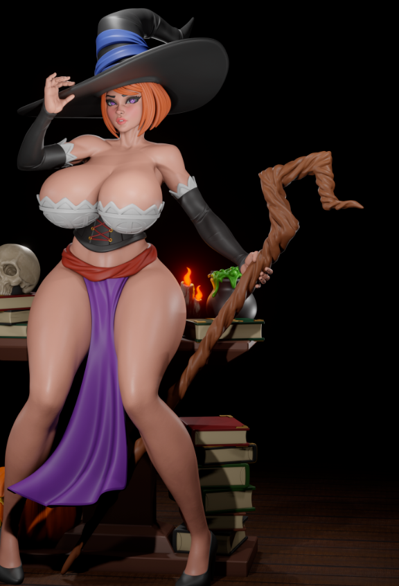 Sorceress Statue | Dragon's Crown Fan Art by Digital Dark SFW,NSFW,Futa futa statue,3d printed,nsfw statue,Sorceress statue