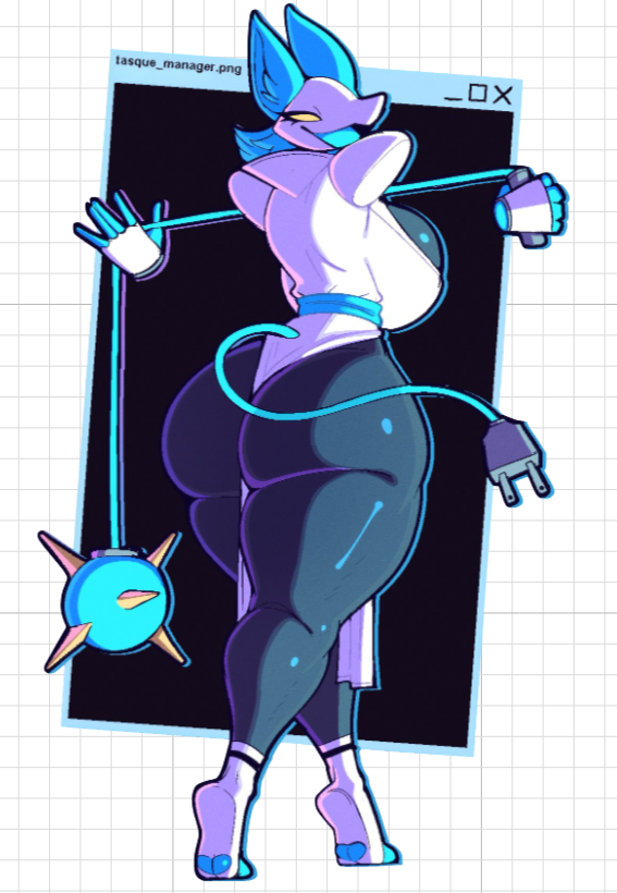 Tasque Manager v2 Furry Sticker | Deltarune Vinyl Sticker SFW furry sticker,sfw sticker,Tasque Manager sticker,Deltarunesticker