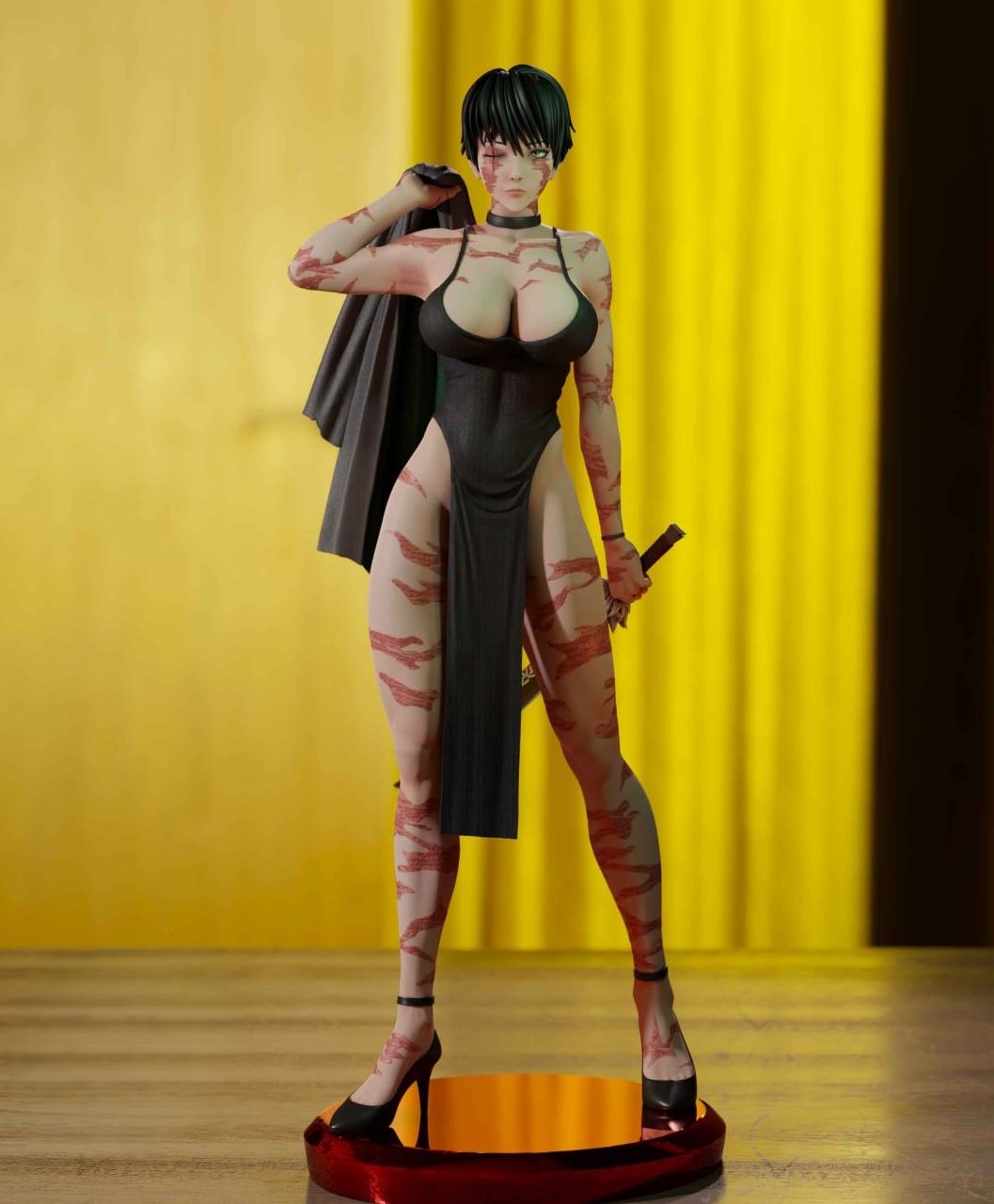 Maki Zenin Statue | Jujutsu Kaisen Fan Art by Momoji3d SFW,NSFW 3d printed,3d printed statue,nsfw statue,Maki Zenin statue,Jujutsu Kaisen statue