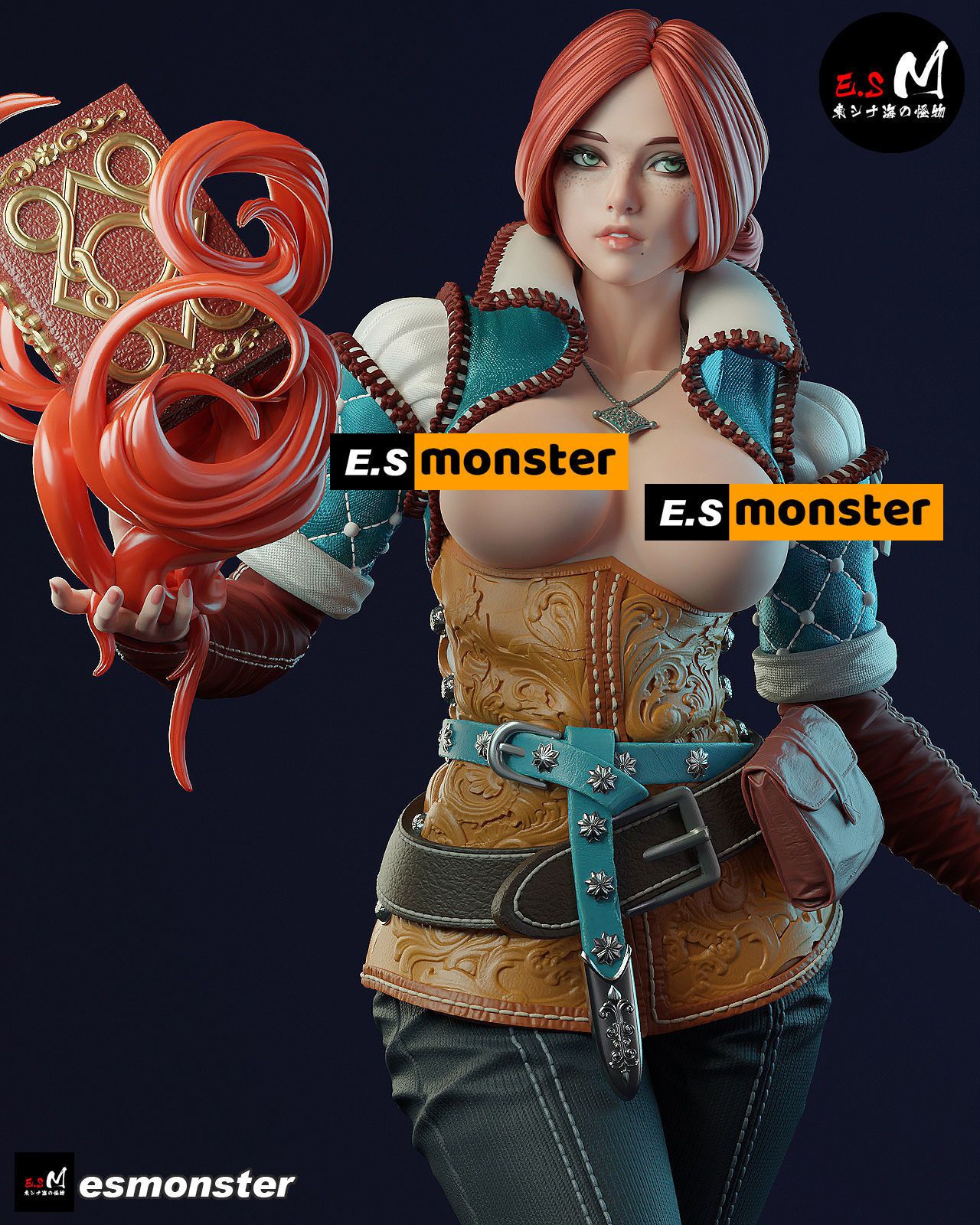 Estatua Triss Merigold | The Witcher Fan art por E.S Monster SFW,NSFW 3d printed statue,3d printed,nsfw statue,3d printed figure,Triss Merigold Statue,The Witcher Statue 