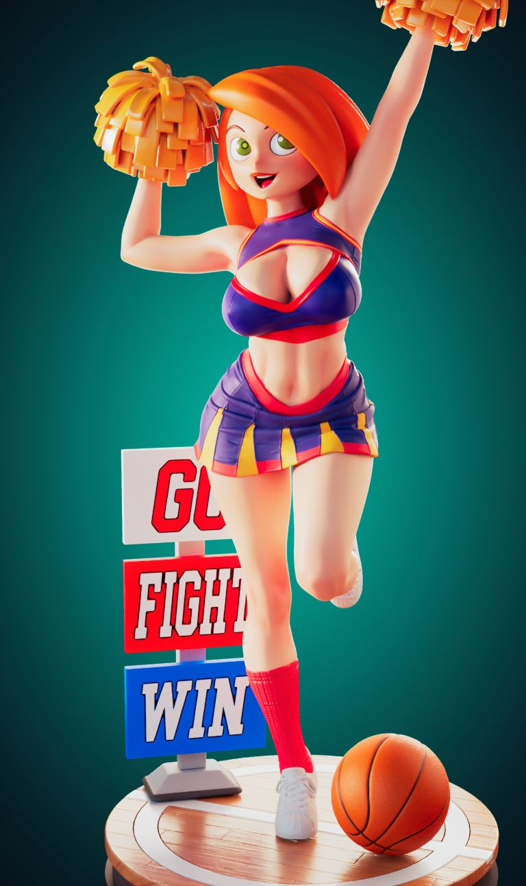 Estatua Kim Possible Cheerleader | Kim Possible Fan art por Officer Rhu SFW,NSFW,Futa 3d printed statue,3d printed,3d printed figure,Kim Possible Statue,futa statue,nsfw statue