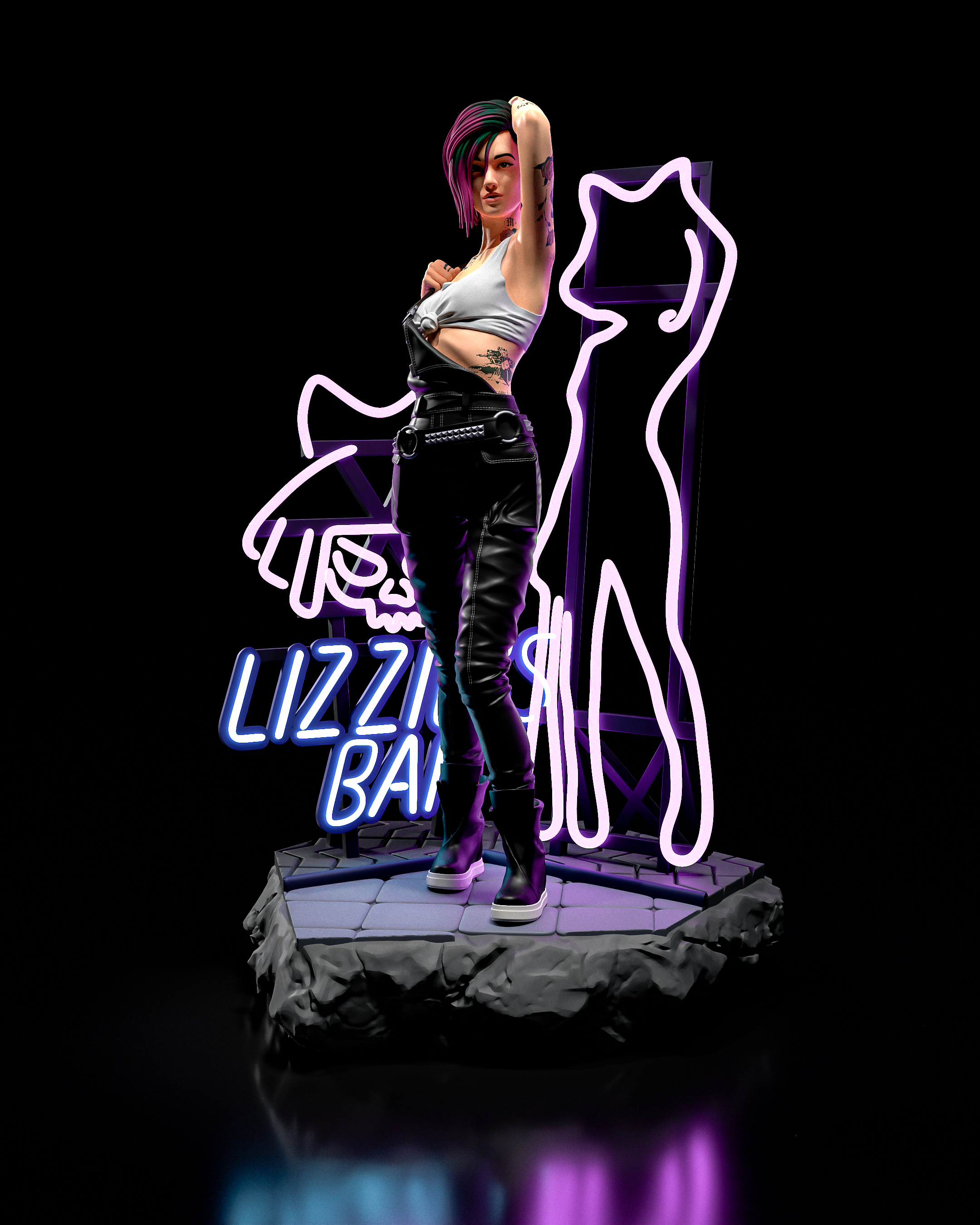 Judy Statue | Cyberpunk2077 Fan Art by H3LL SFW null