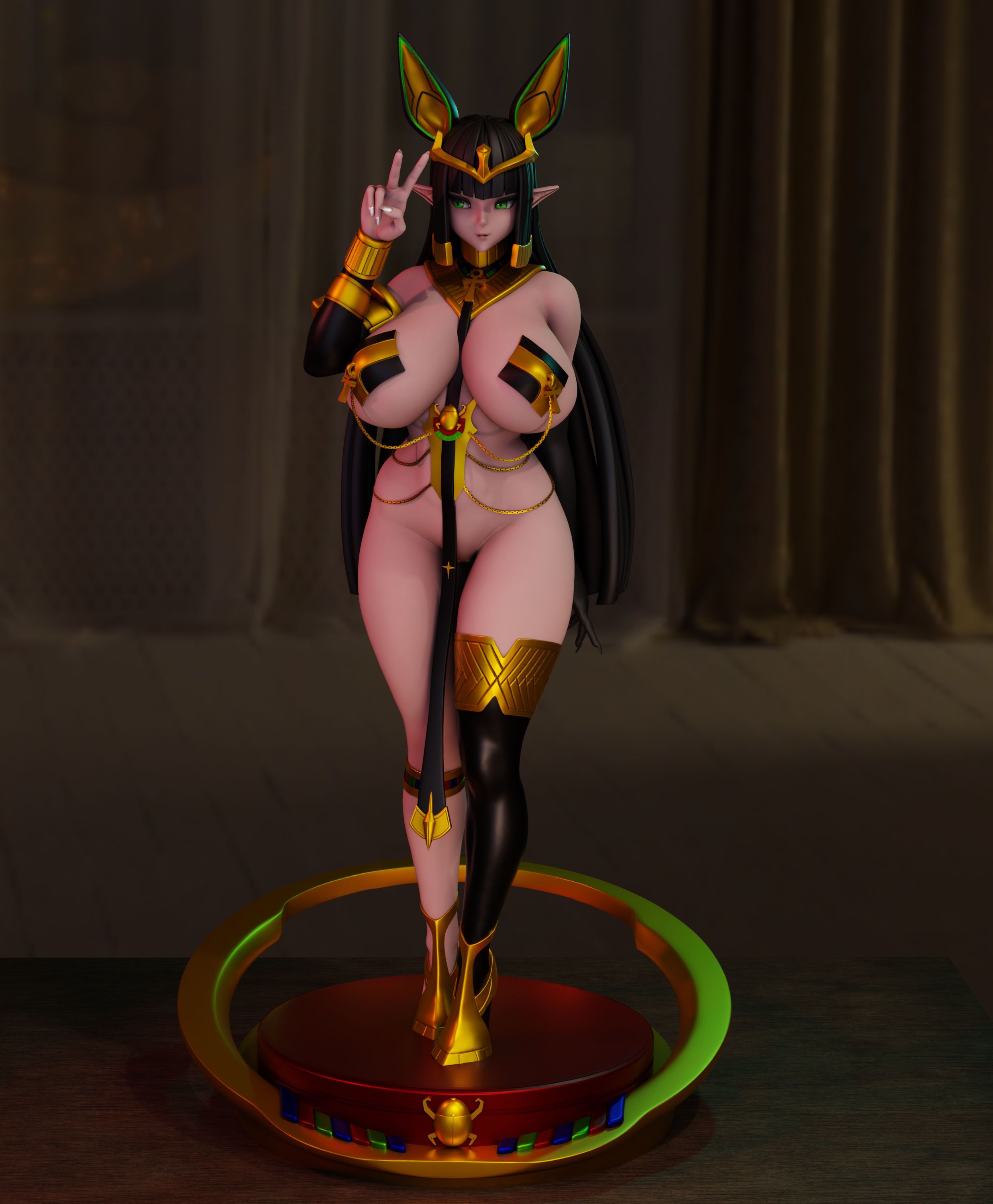 Sekhmet of Death Statue | Last Origin Fan Art by Momoji3d SFW,NSFW 3d printed statue,3d printed,nsfw statue,Sekhmet of Death statue,Last Origin statue