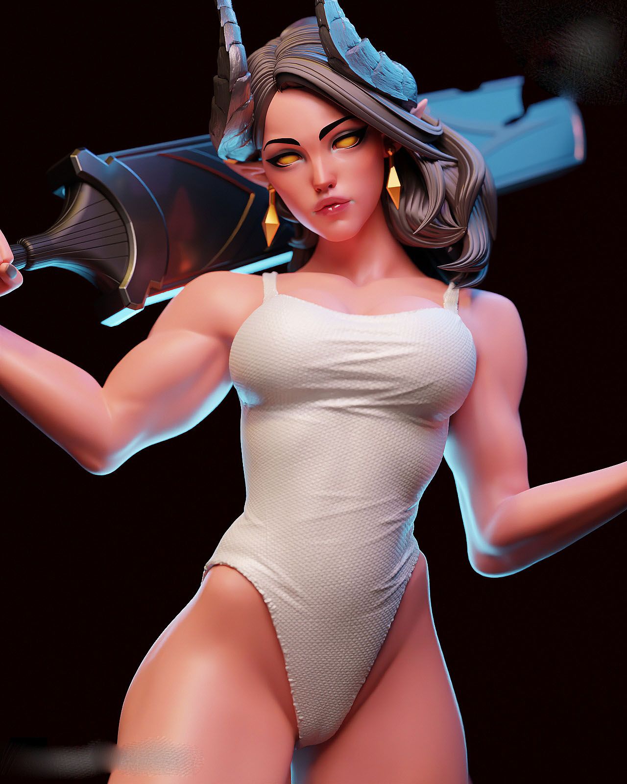 Malevola Statue | Dispatch Fan Art by E.S Monster SFW,NSFW 3d printed,3d printed statue,3d printed figure,Malevola Statue ,nsfw statue,Dispatch statue 