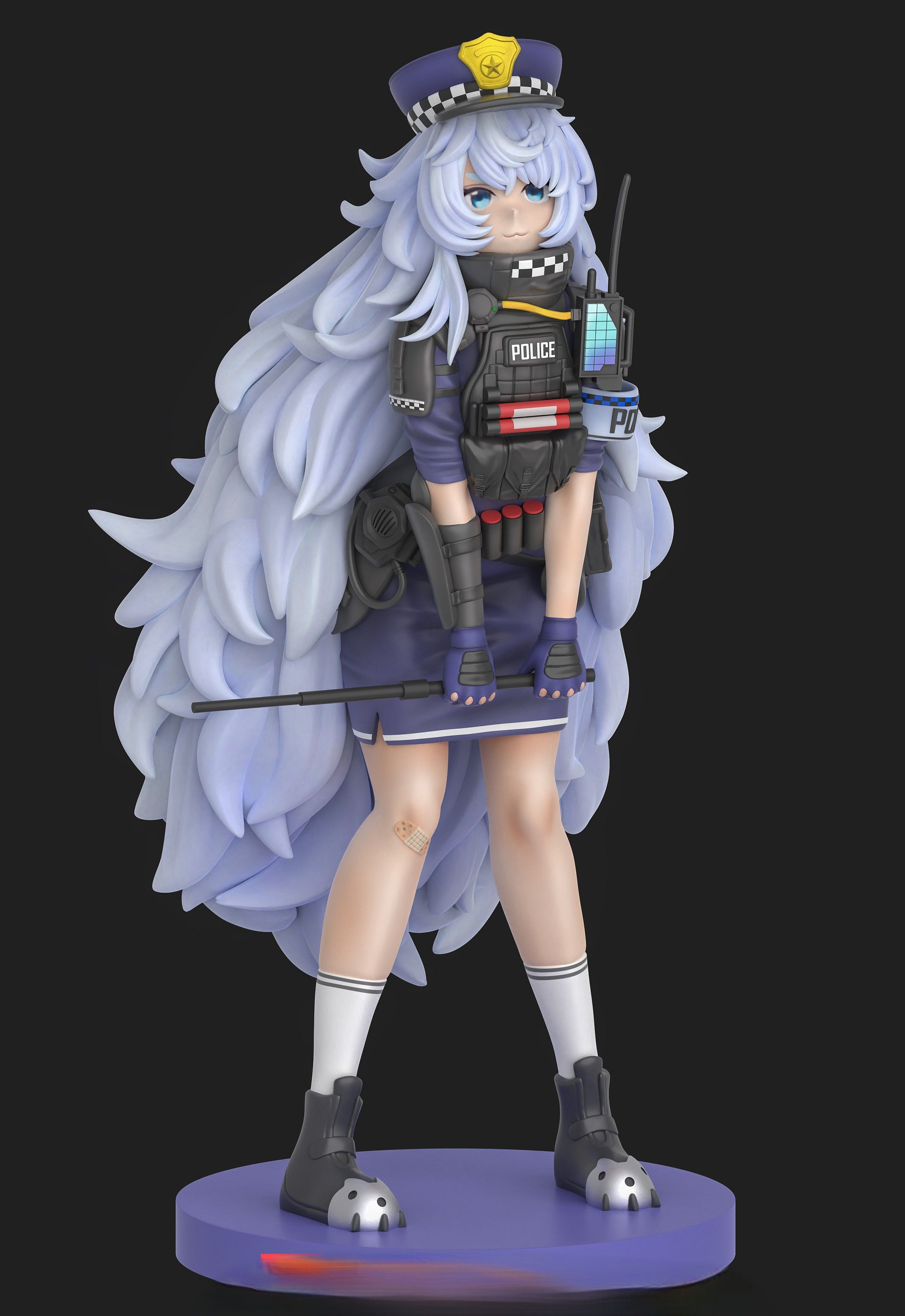 Poli Police Squad Statue | NIKKE Fan Art by Sin3Dstudio  SFW 3d printed statue,Poli Police Squad statue,NIKKE,3d printed figure,3d printed