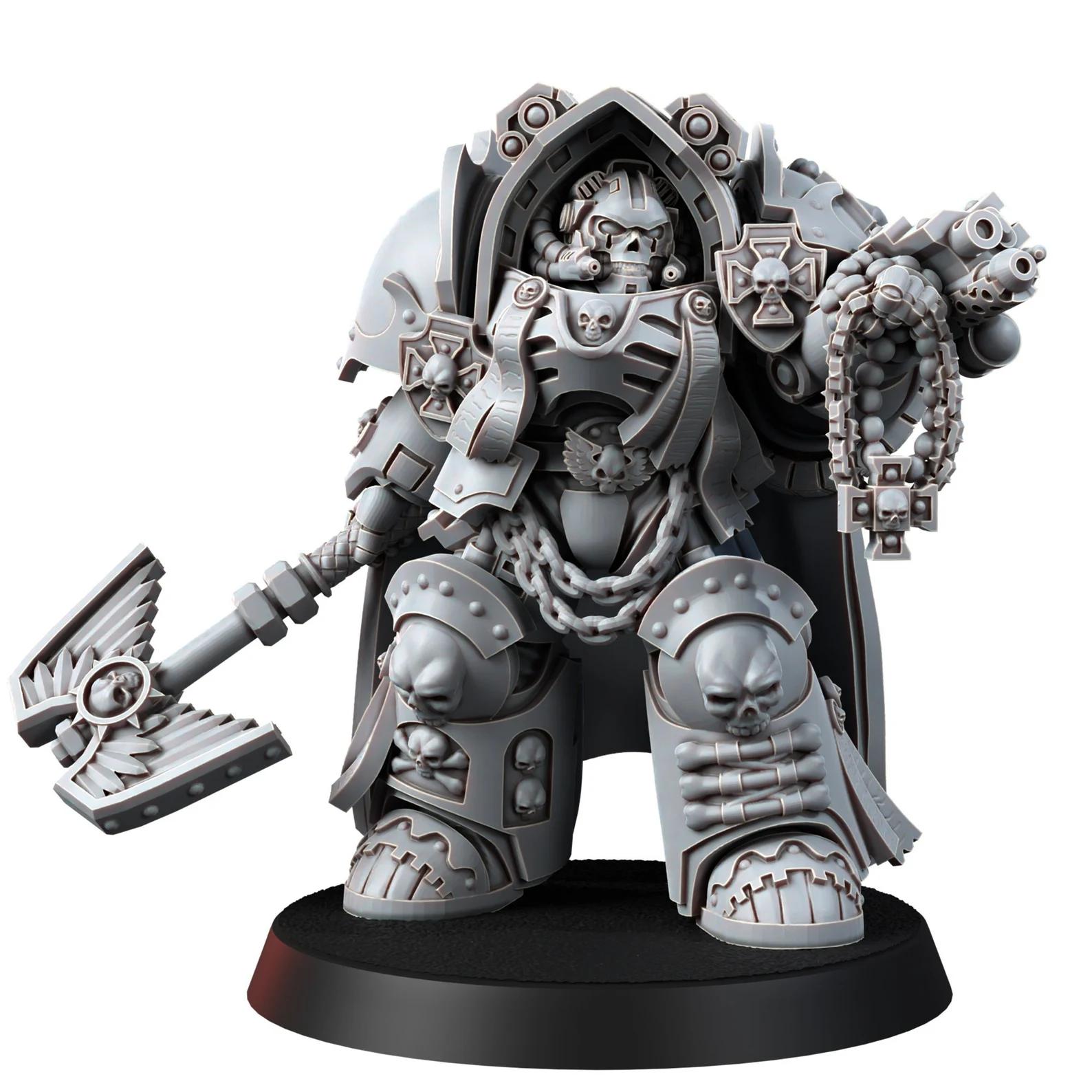 Imperial Exolothreftis Chaplain Miniature | 40k Fan Art by Across the Realms SFW 3d printed miniature,3d printed,miniature,sfw miniature,warhammer 40k,40k miniature,Imperial Exolothreftis Chaplain,Grimdark
