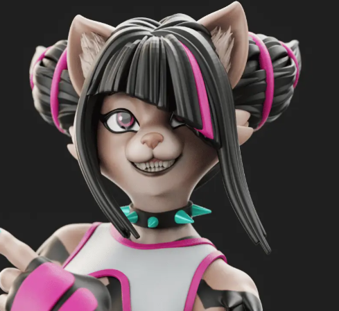 Juri Furry Statue | Street Fighter Fan Art by Anyonensfw SFW,NSFW,Futa 3d printed,3d printed statue,nsfw statue,futa statue,furry statue,Juri Furry Statue,Street Fighter