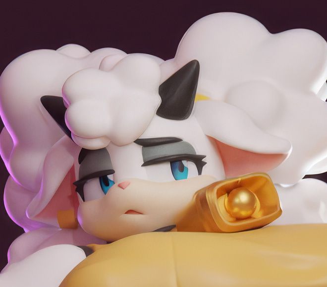 Lanolin Statue | Sonic the Hedgehog Fan Art by ChunkerBuns SFW,NSFW 3d printed statue,3d printed,nsfw statue,3d printed figure,furry statue,Lanolin Statue,Sonic the Hedgehog Statue