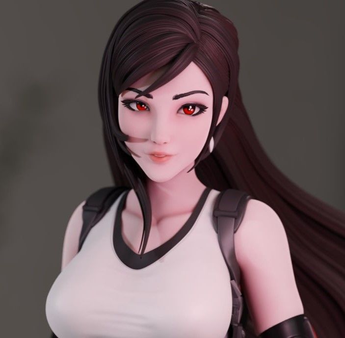 Tifa Lockhart Statue | Final Fantasy Fan Art by Momoji3d SFW,NSFW 3d printed,3d printed statue,nsfw statue,Tifa Lockhart statue,Final Fantasy statue