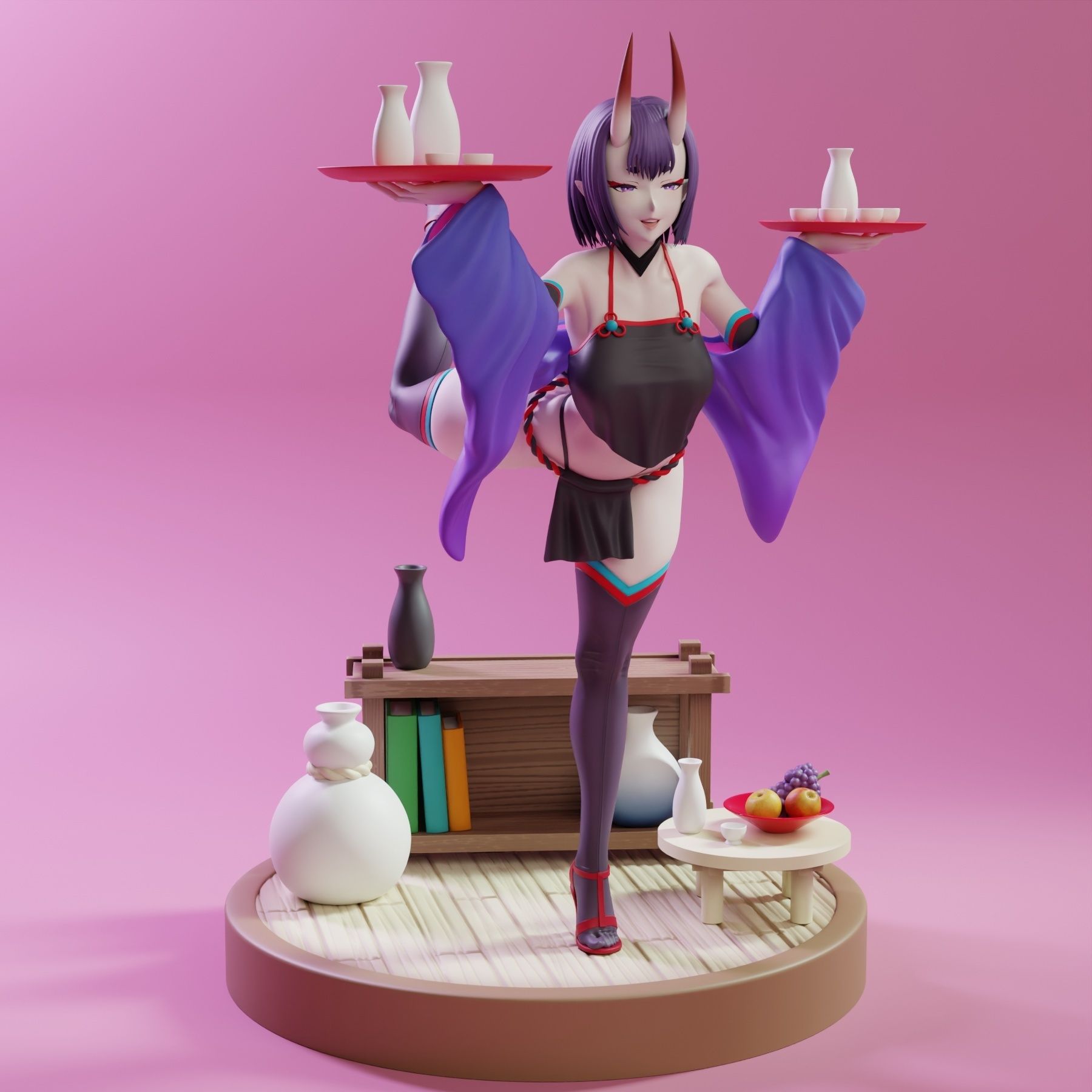 Shuten Douji Statue | Fate Grand Order Fan Art by KiTNo SFW,NSFW 3d printed statue,3d printed figure,nsfw statue,Shuten Douji statue,Fate Grand Order statue