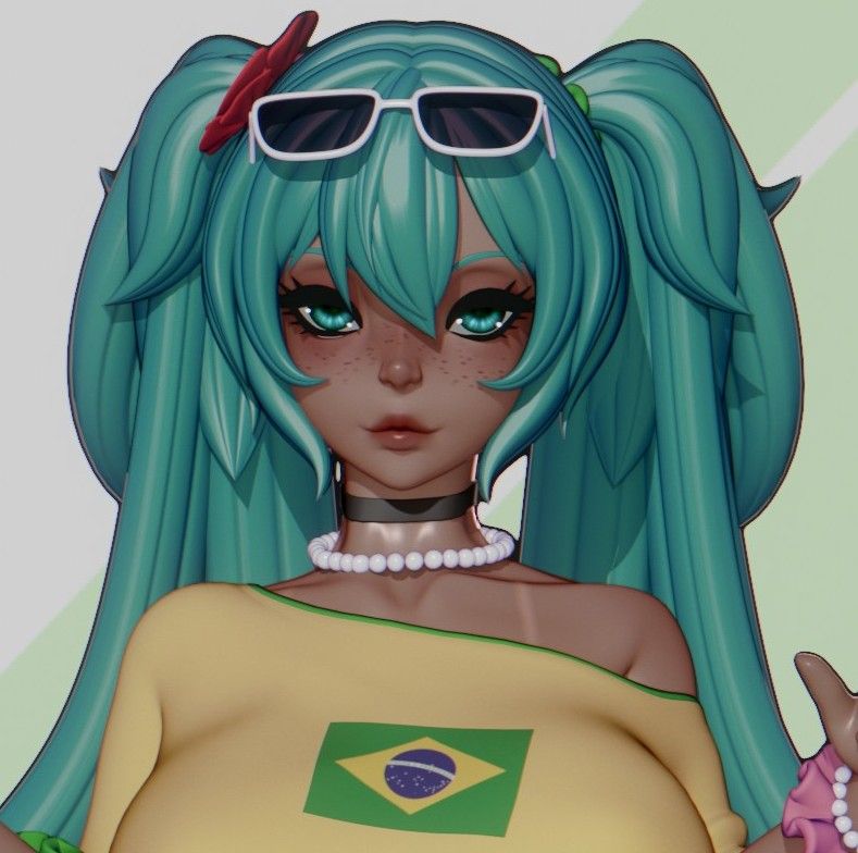 Hatsune Miku Brazilian Statue | Vocaloid Fan Art by Rushzilla SFW,NSFW 3d printed statue,3d printed,3d printed figure,Zenless Zone Zero Statue,Hatsune Miku Brazilian Statue,nsfw statue
