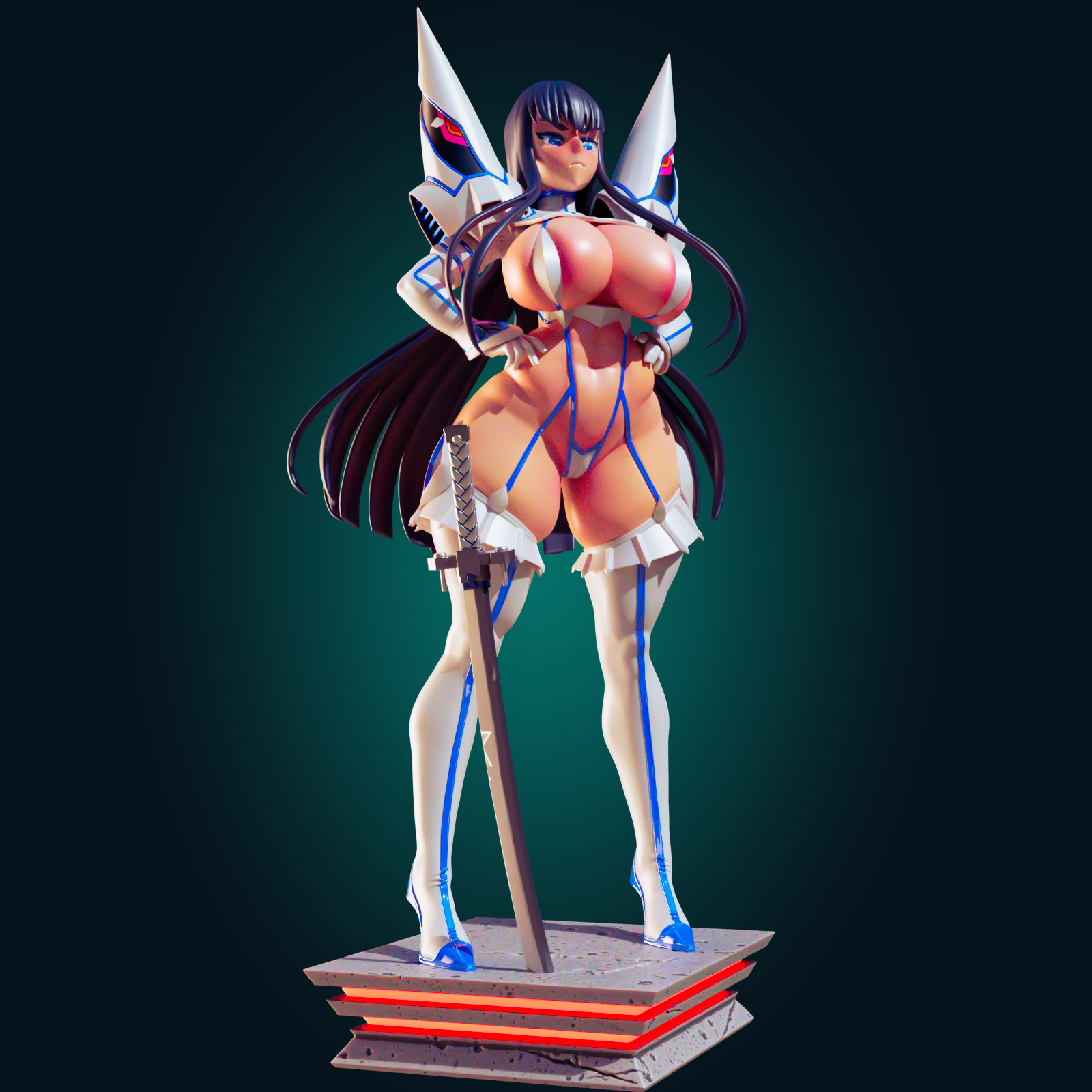 Satsuki Kiryuin Mommy Statue | Kill La Kill Fan Art by Officer Rhu SFW,NSFW,Futa 3d printed statue,3d printed,nsfw statue,futa statue,futa figurines,futanari figurines,futanari statue,Satsuki Kiryuin Statue,Kill La Kill Statue