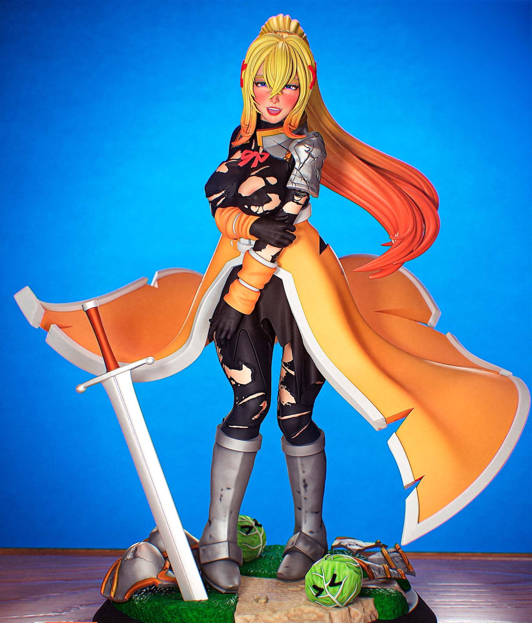 Darkness Statue | Konosuba Fan Art by PEACHFIGURE SFW,NSFW 3d printed,3d printed statue,Darkness statue,Konosuba statue,nsfw statue