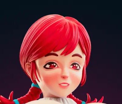 Wendy's Statue | Wendys Fan Art by Officer Rhu SFW,NSFW,Futa 3d printed statue,3d printed,nsfw statue,futa statue,Wendy's Statue
