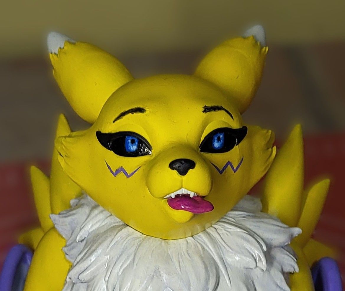Renamon Phone Holder Painted Statue | Digimon by Anyonensfw NSFW 3d printed statue,3d printed,Renamon Phone Holder ,Digimon statue,nsfw statue,3d printed figure