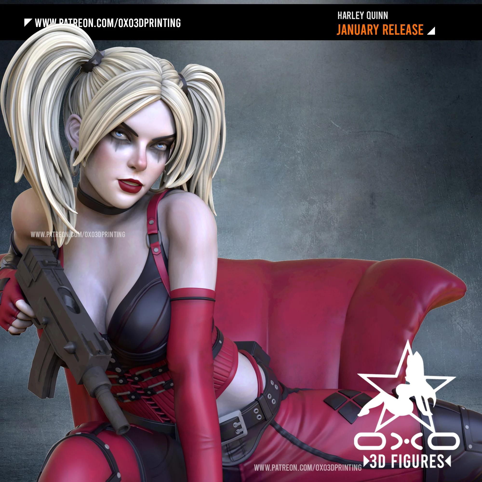 Harley Quinn Statue | DC Fan Art by OXO3D SFW,NSFW null