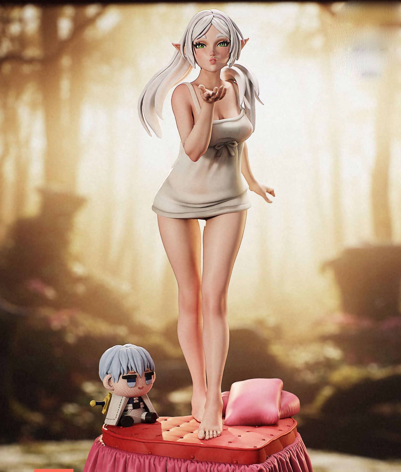 Frieren Statue | Frieren: Beyond Journey's End Fan Art by PEACHFIGURE SFW,NSFW 3d printed,3d printed statue,Frieren Statue,Frieren: Beyond Journey's End statue,nsfw statue