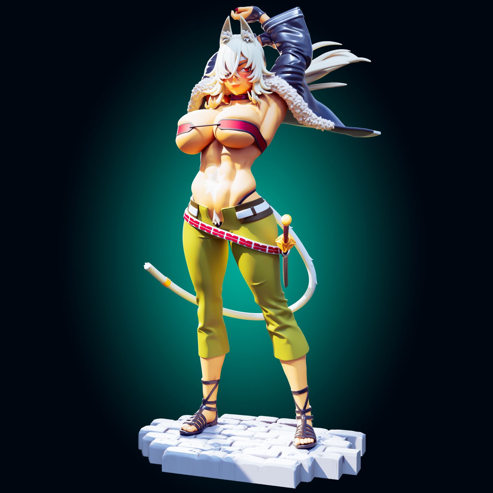 Ghislaine Muscle Mommy Statue | Mushoku Tensei Fan Art by Officer Rhu SFW,NSFW,Futa 3d printed,Ghislaine statue,futa statue,Mushoku Tensei statue,furry statue,nsfw statue