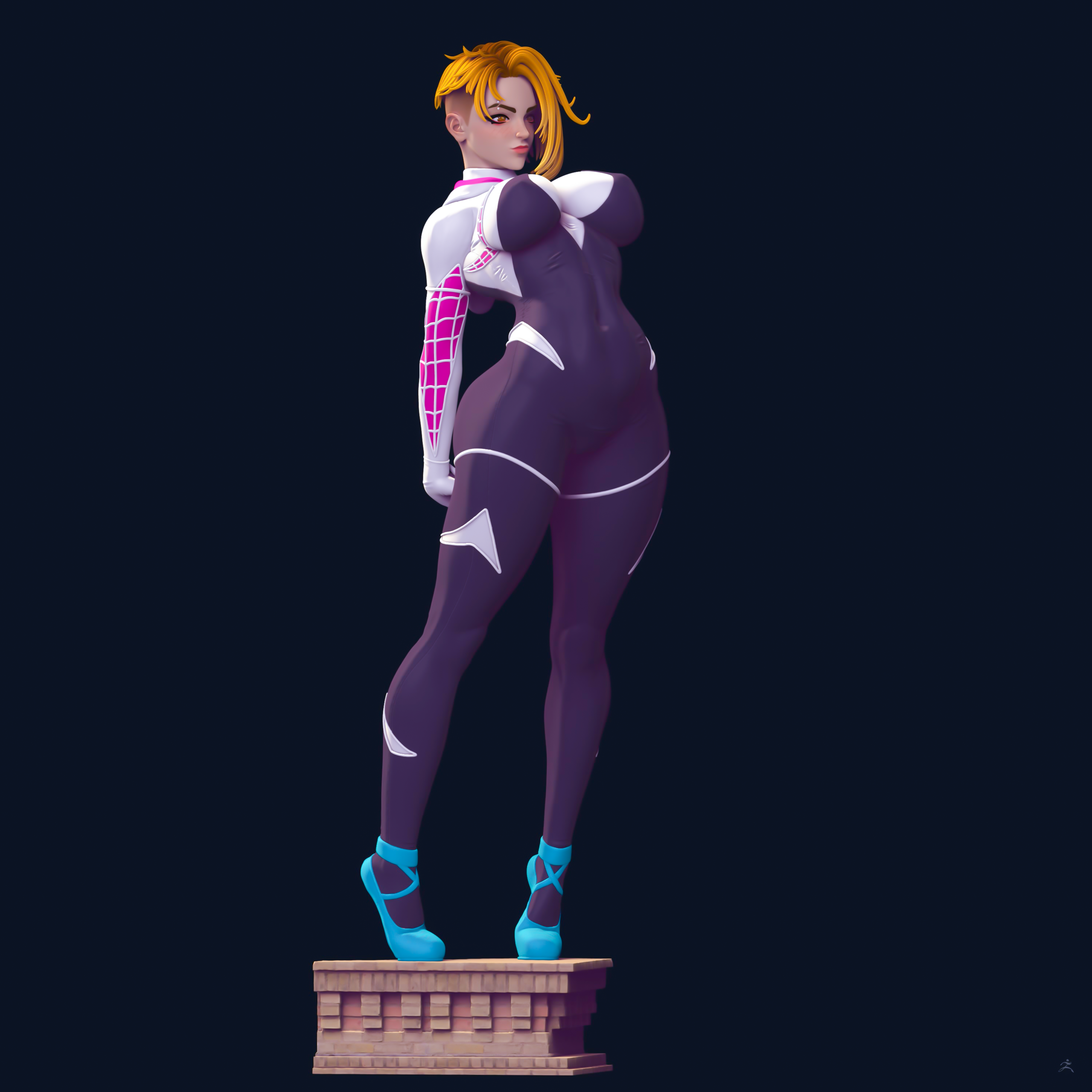 Gwen Statue | Spider Man Fan Art by Officer Rhu SFW,NSFW,Futa null