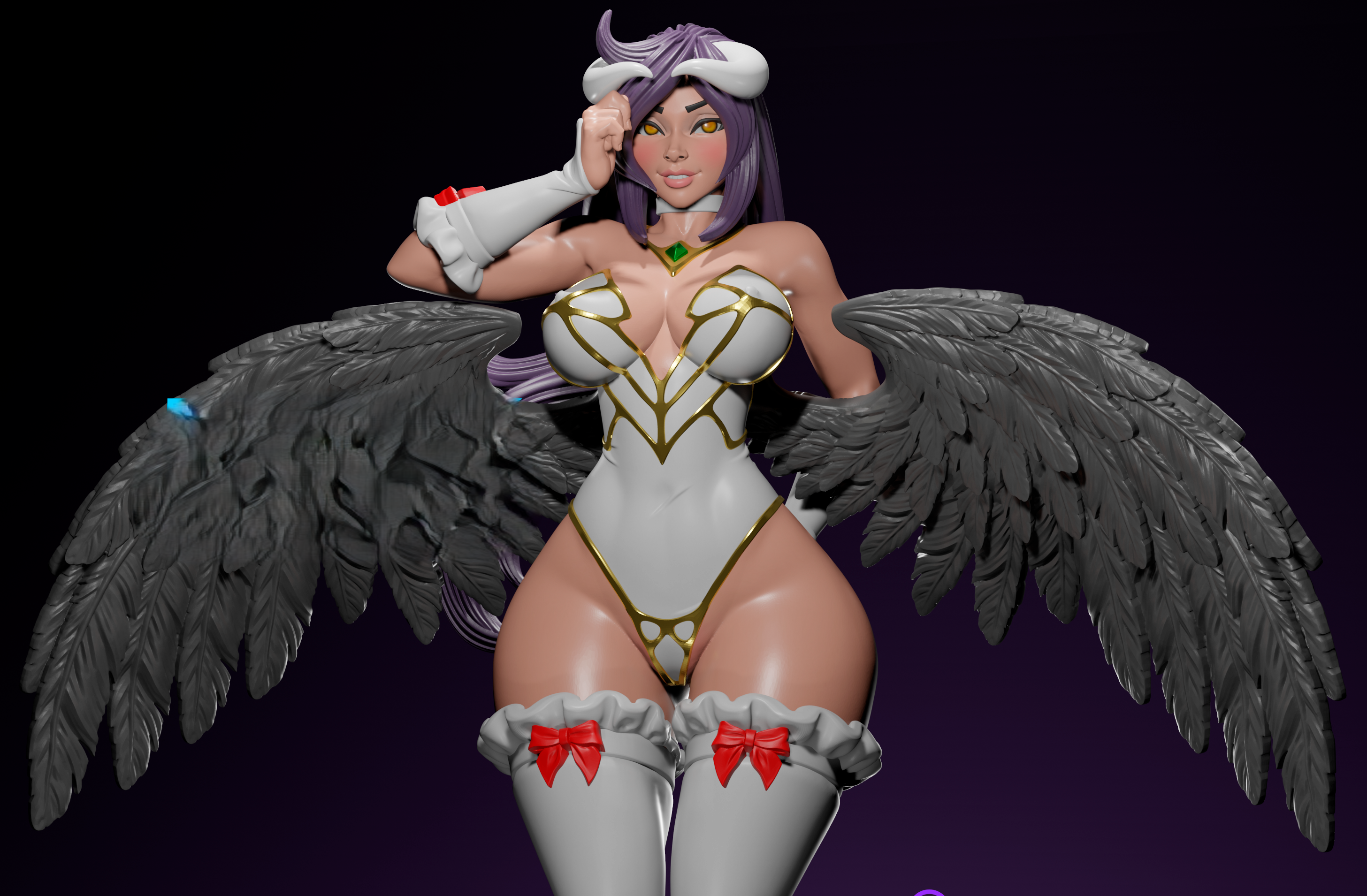 Albedo Statue | Overlord Fan Art by Digital Dark SFW,NSFW,Futa 3d printed statue,3d printed,nsfw statue,futa statue,3d printed figure,Albedo Statue,Overlord Statue