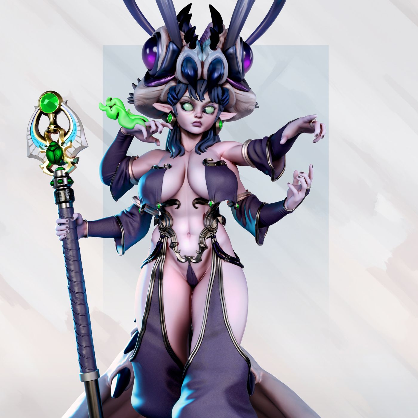 Antara Hive Queen Miniature | DnD Fan Art by Gaz Minis SFW,NSFW 3d printed,miniature,dnd miniature,Antara Hive Queen,3d printed miniature,nsfw miniature