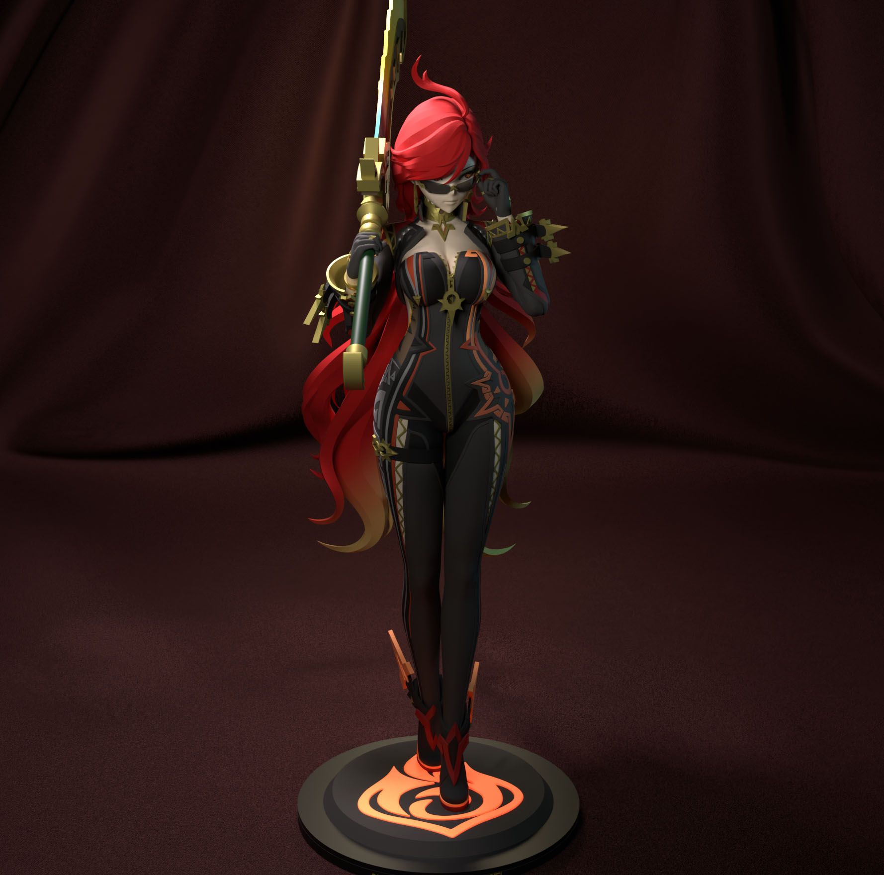 Mavuika Statue | Genshin Impact Fan Art by FunserviceSTL SFW,NSFW,Futa 3d printed statue,nsfw statue,Mavuika statue,Genshin Impact statue,3d printed figure,3d printed,futa statue,futa figurines,futanari figurines,futanari statue
