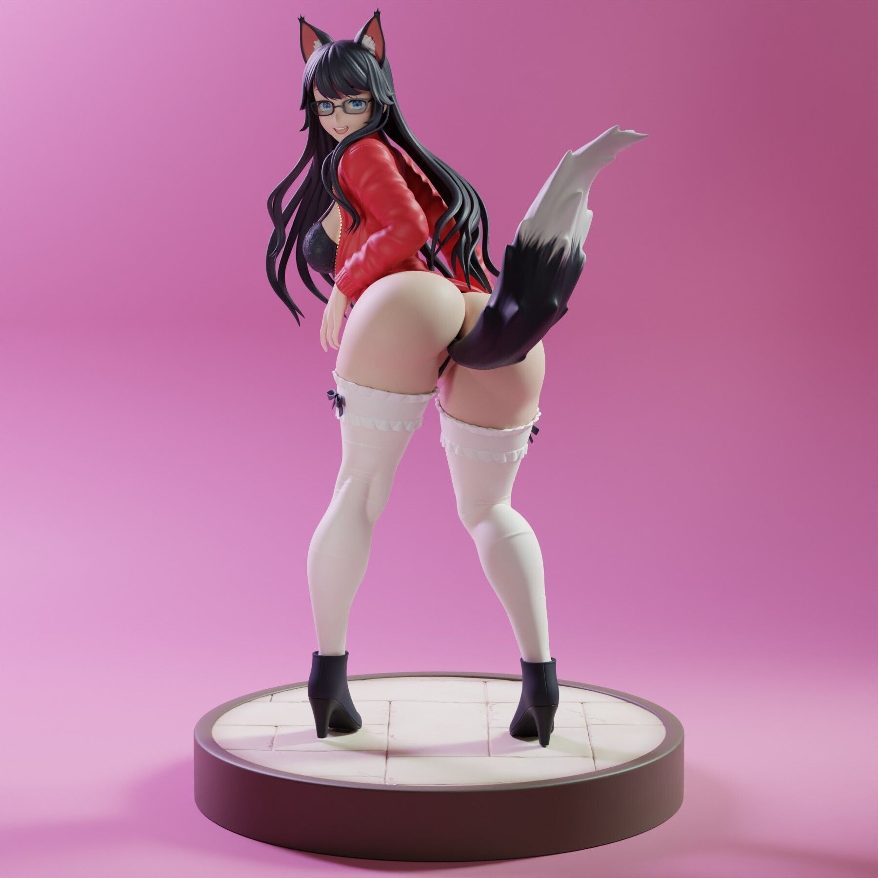 Cat Girl Cosplay Statue | Original Fan Art by KiTNo SFW,NSFW 3d printed statue,3d printed figure,nsfw statue,Original statue,Cat Girl Cosplay statue
