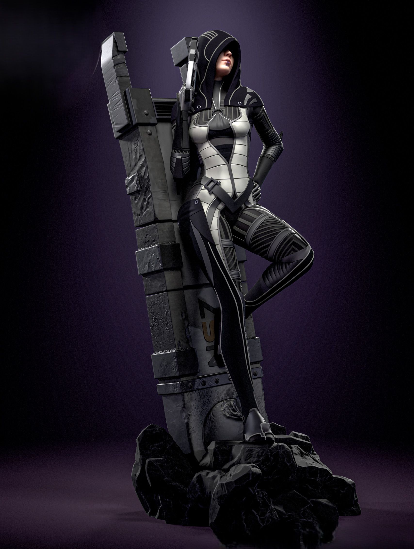 Kasumi Statue | Mass Effect Fan Art by H3LLCREATOR SFW 3d printed statue,Mass Effect,3d printed,Kasumi Statue,3d printed figure