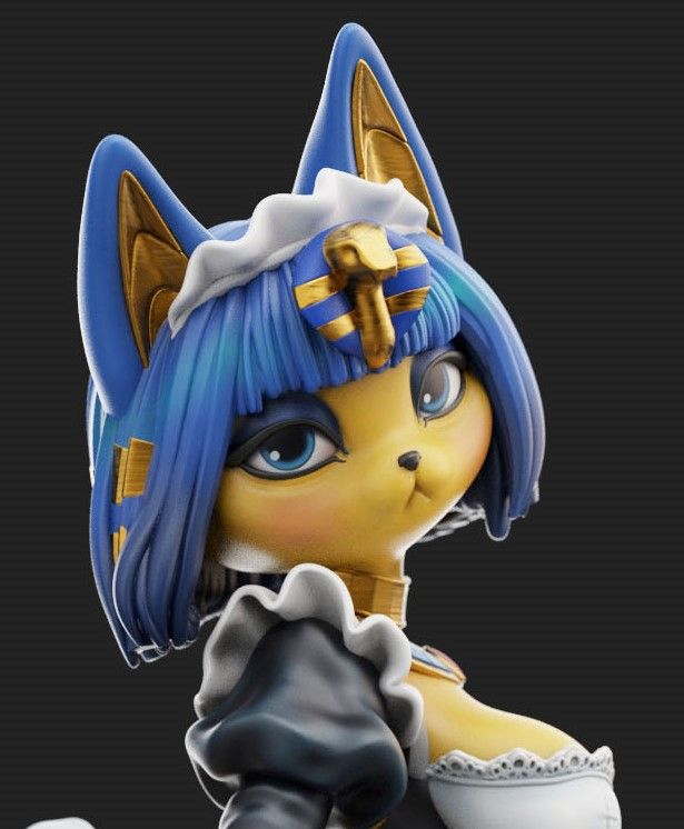 Ankha Maid Statue | Animal Crossing Fan Art by Anyonensfw SFW,NSFW 3d printed,3d printed statue,nsfw statue,Toriel Goat Statue,Undertale Statue