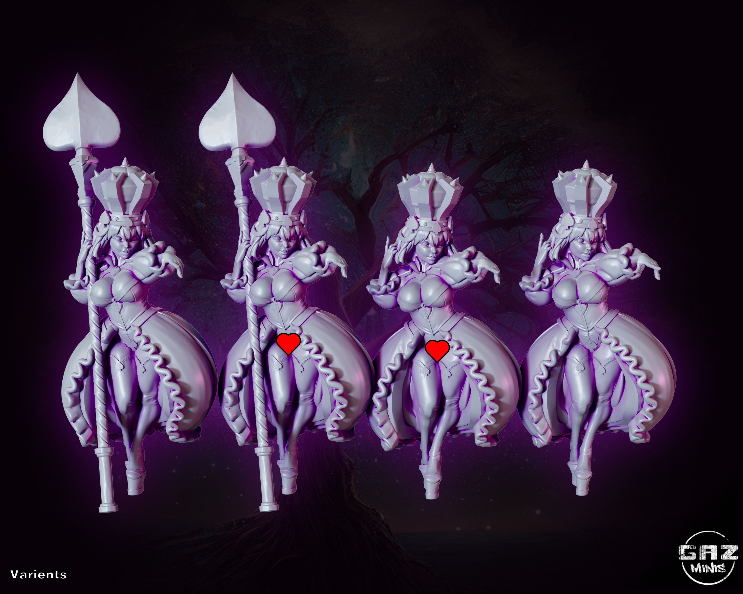 The Queen of Spades Miniature | DnD Fan Art by Gaz Minis SFW,NSFW 3d printed,miniature,dnd miniature,The Queen of Spades,3d printed miniature,nsfw miniature