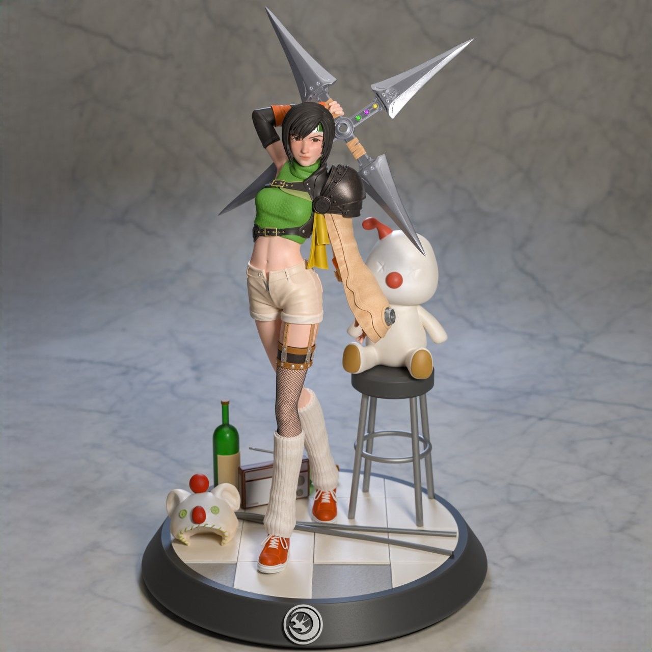Yuffie Kisaragi Statue | Final Fantasy Fan Art by Azerama SFW,NSFW 3d printed,3d printed statue,nsfw statue,Yuffie Kisaragi statue,Final Fantasy statue
