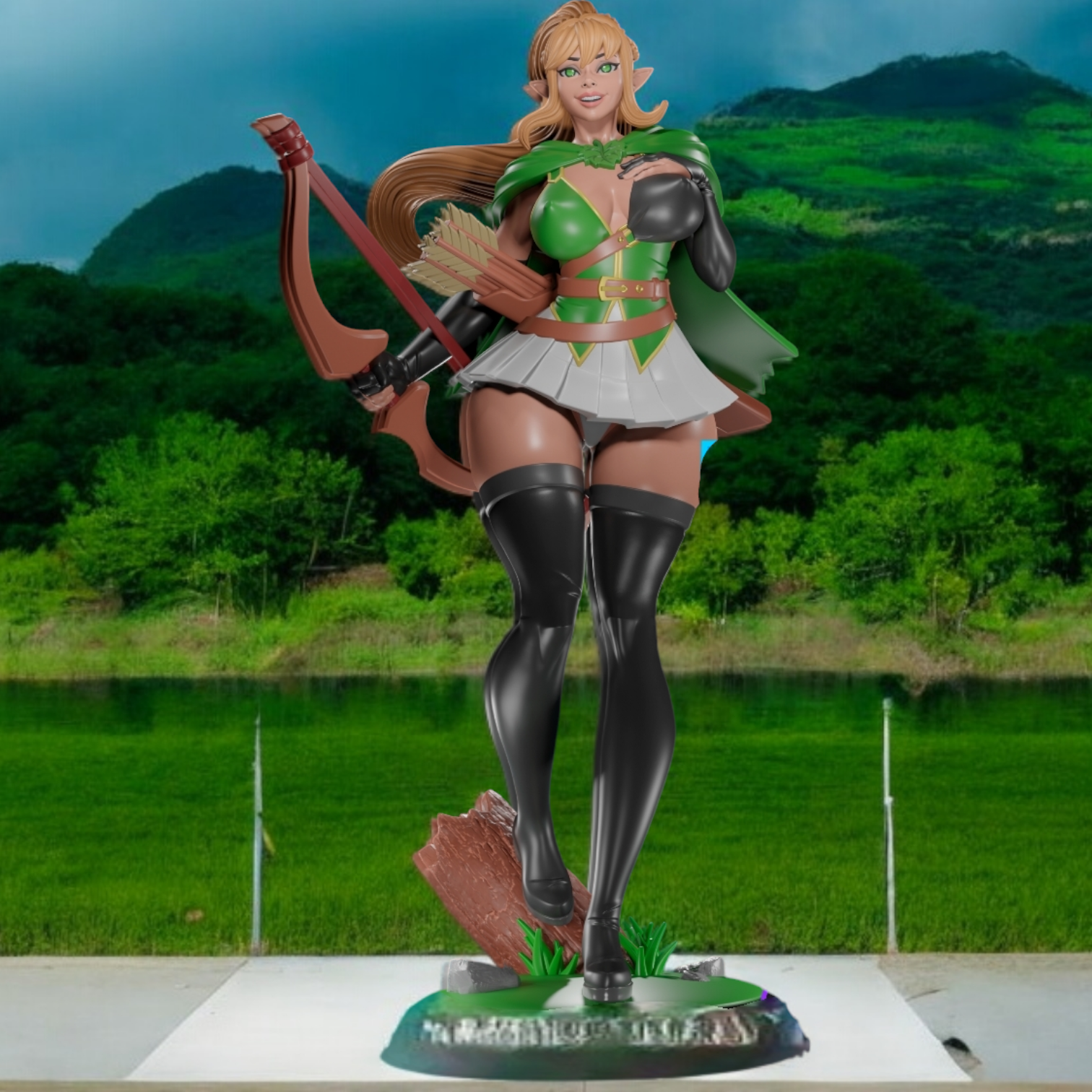 Elf Archer Statue | Original Fan Art by Digital Dark SFW,NSFW,Futa 3d printed statue,3d printed,nsfw statue,futa statue,3d printed figure,Elf Archer Statue