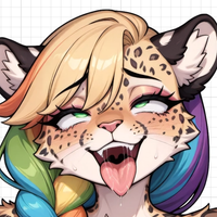 Naklejka Flirty Rainbow Leopard Furry Girl | Original Naklejka winylowa SFW furry sticker,Leopard sticker,sfw sticker,stickers