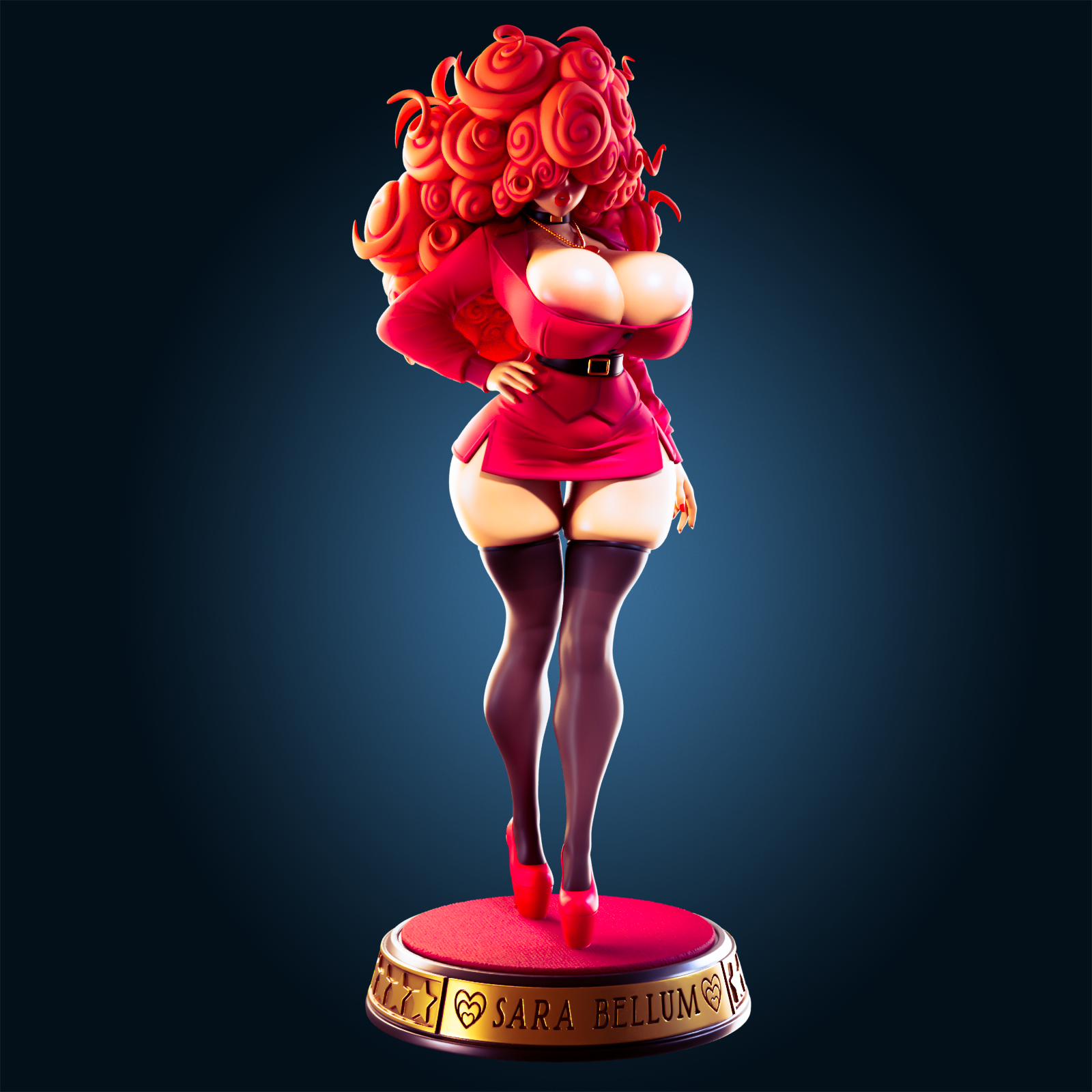 Sara Bellum Ultra Thicc Statue | Powerpuff Girls Fan Art by Officer Rhu SFW,NSFW,Futa 3d printed,Sara Bellum statue,futa statue,Powerpuff Girls statue,furry statue,nsfw statue