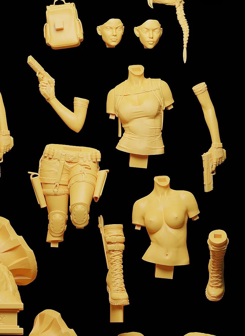 Lara Croft Statue | Tomb Raider Fan Art by E.S Monster SFW,NSFW 3d printed,3d printed statue,Lara Croft Statue ,nsfw statue,Tomb Raider statue 