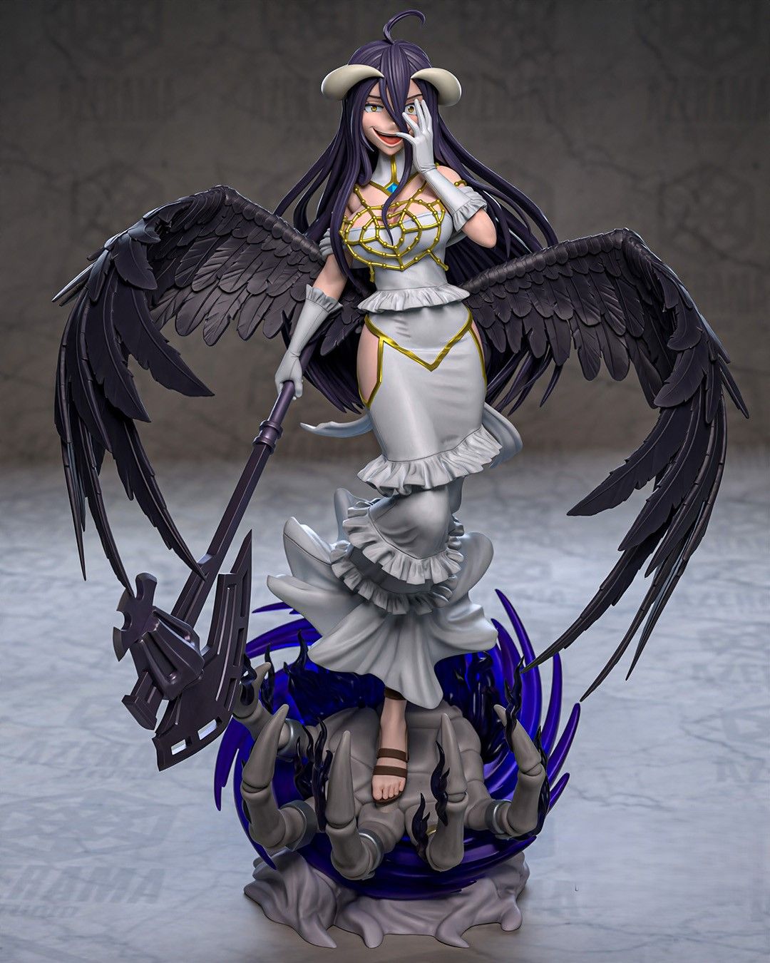 Albedo Statue | Overlord Fan Art by Azerama SFW,NSFW 3d printed,3d printed statue,nsfw statue,Albedo statue,Overlord statue