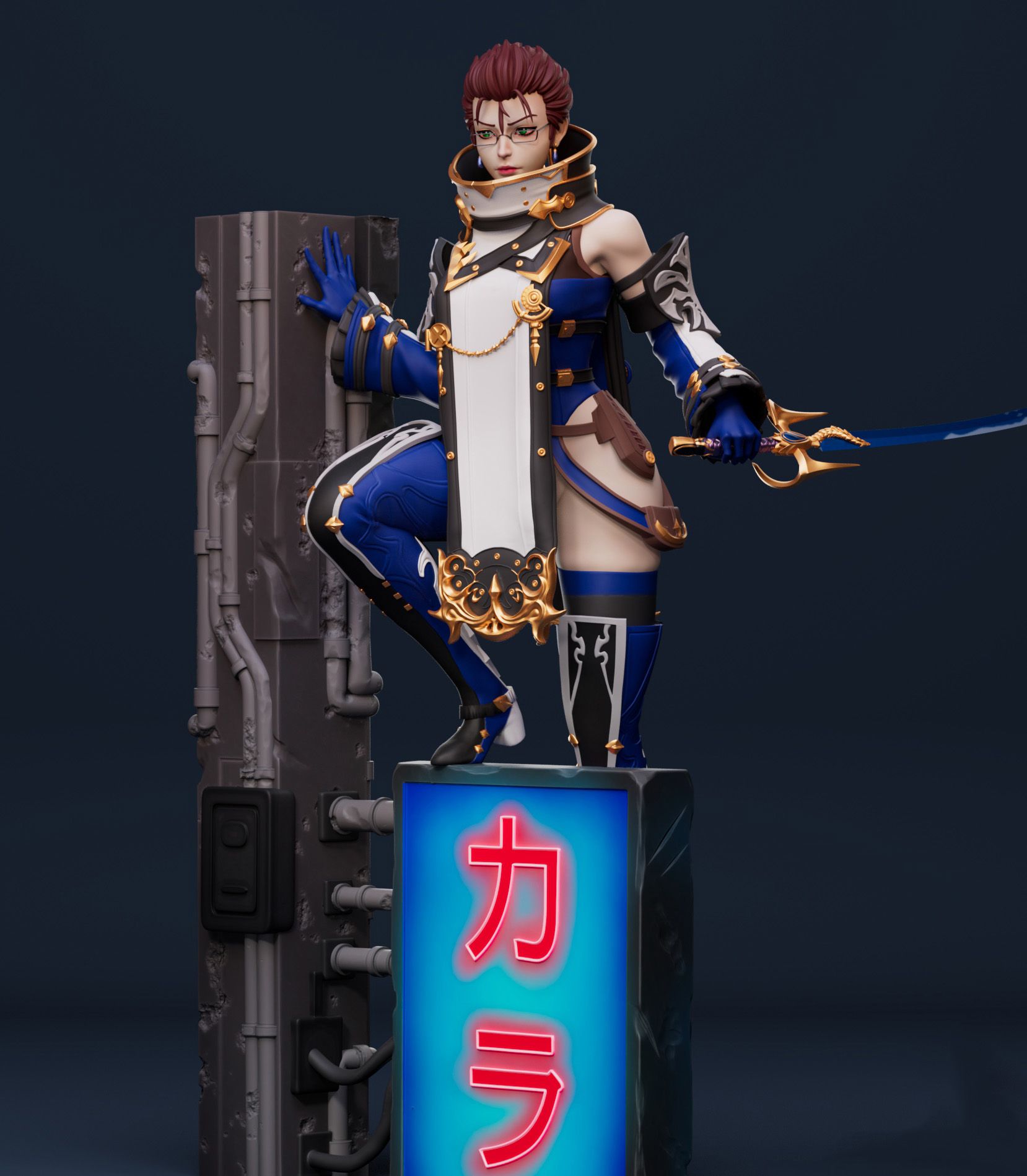 Statue Blades Girl | Final Fantasy Fan art par Freyas Fantasys SFW,NSFW,Futa 3d printed statue,3d printed,3d printed figure,Blades Girl Statue,Final Fantasy Statue,nsfw statue,futa figurines,futanari figurines,futanari statue,futa statue