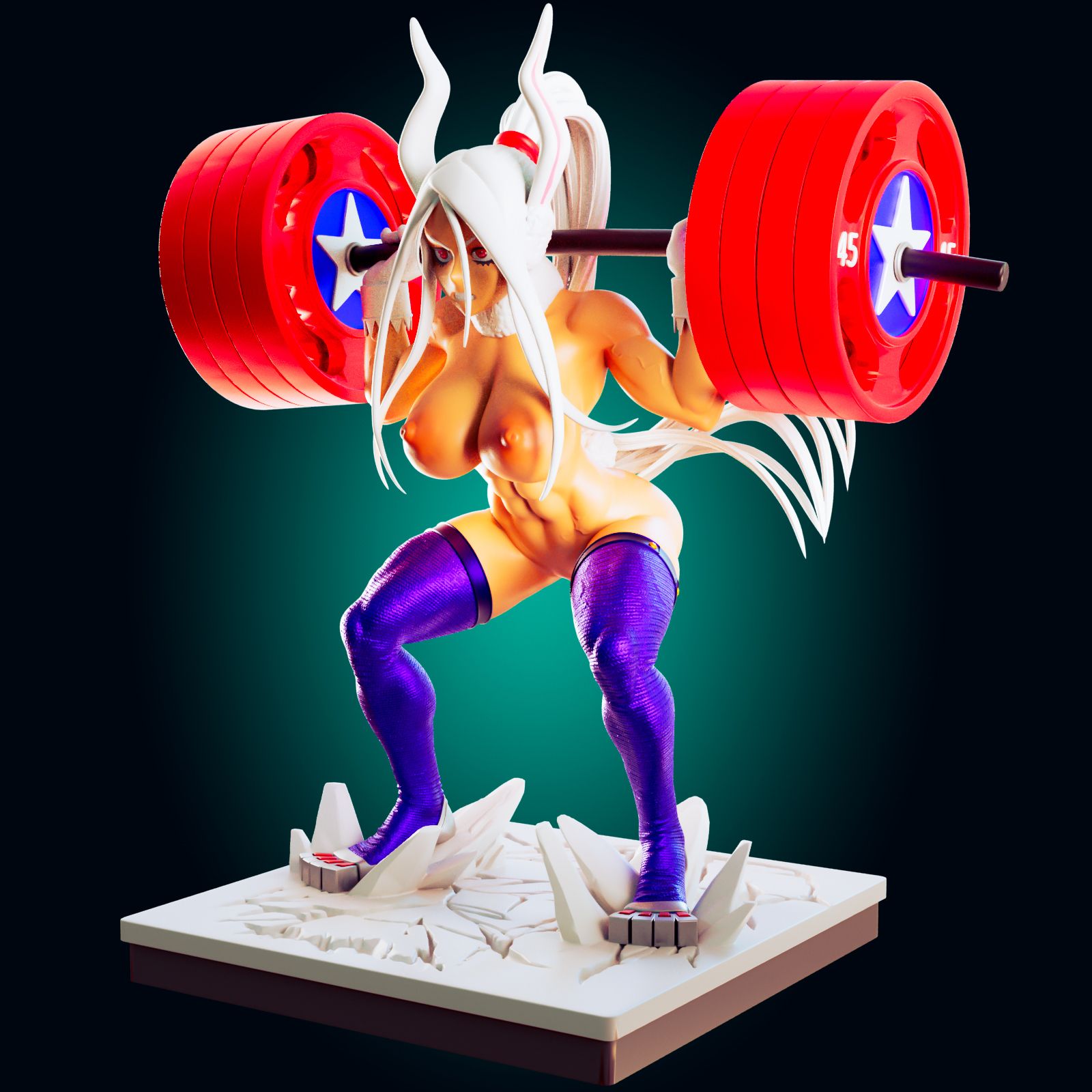 Rumi Usagiyama Fitness Bunny Girl Statue | My Hero Academia Fan Art by Officer Rhu SFW,NSFW,Futa 3d printed,Rumi Usagiyama statue,futa statue,My Hero Academia statue,furry statue,nsfw statue
