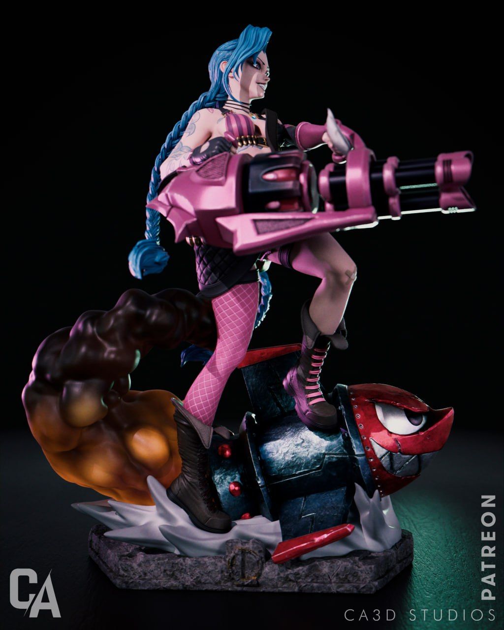 Jinx Statue | Arcane Fan Art by CA3dART SFW 3d printed statue,3d printed,Jinx Statue,league of legends,Arcane,3d printed figure