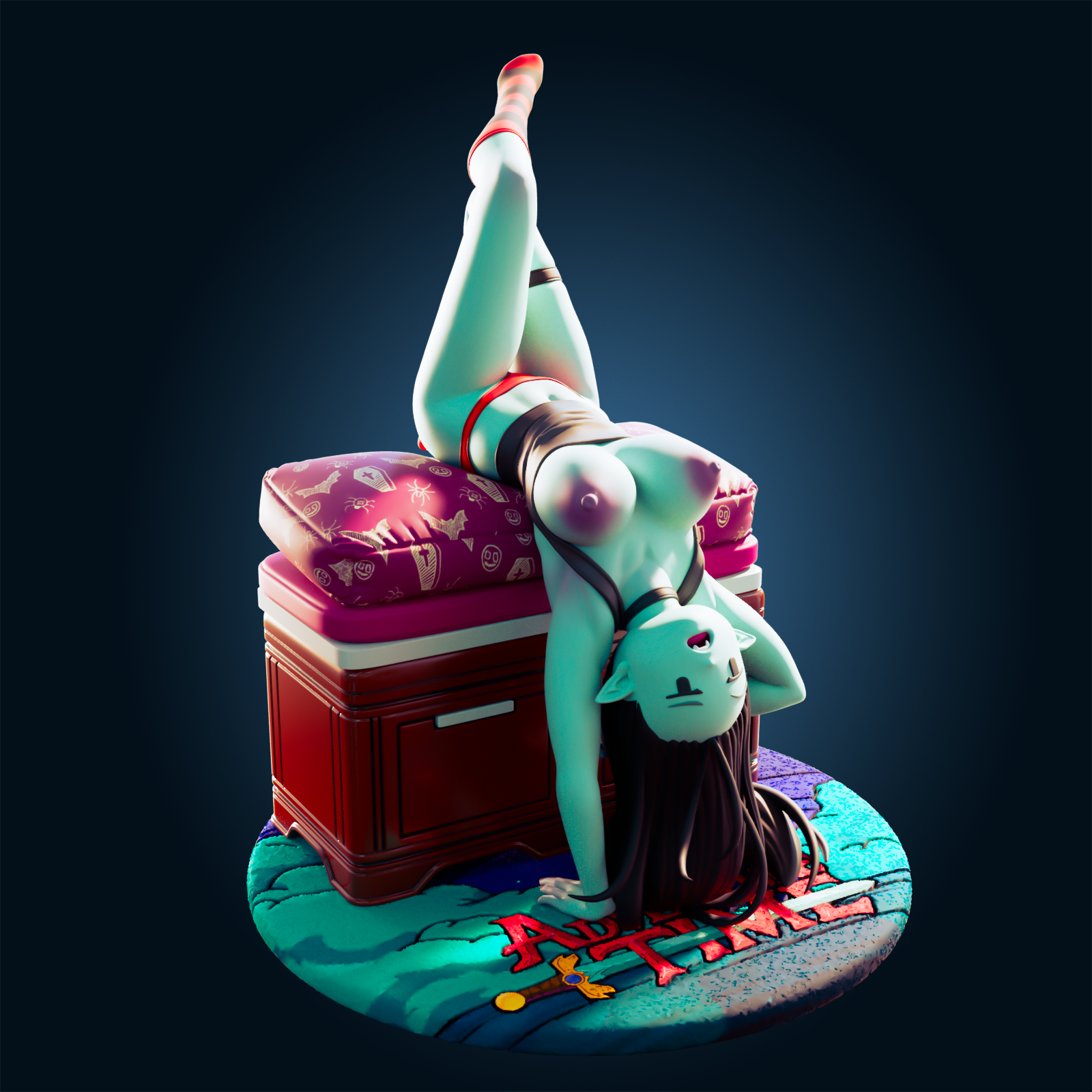 Marceline Vampire Statue | Adventure Time Fan Art by Officer Rhu SFW,NSFW,Futa 3d printed,Marceline Vampire statue,futa statue,Adventure Time statue,furry statue,nsfw statue