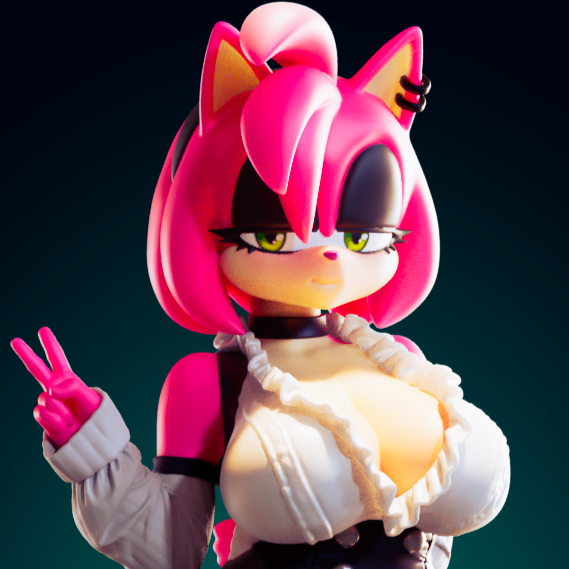 Estatua Amy Rose Goth Furry | Sonic the Hedgehog Fan art por Officer Rhu SFW,NSFW,Futa 3d printed statue,3d printed,3d printed figure,Amy Rose Statue,Sonic the Hedgehog Statue,futa statue,futa figurines,futanari figurines,futanari statue,nsfw statue,furry statue